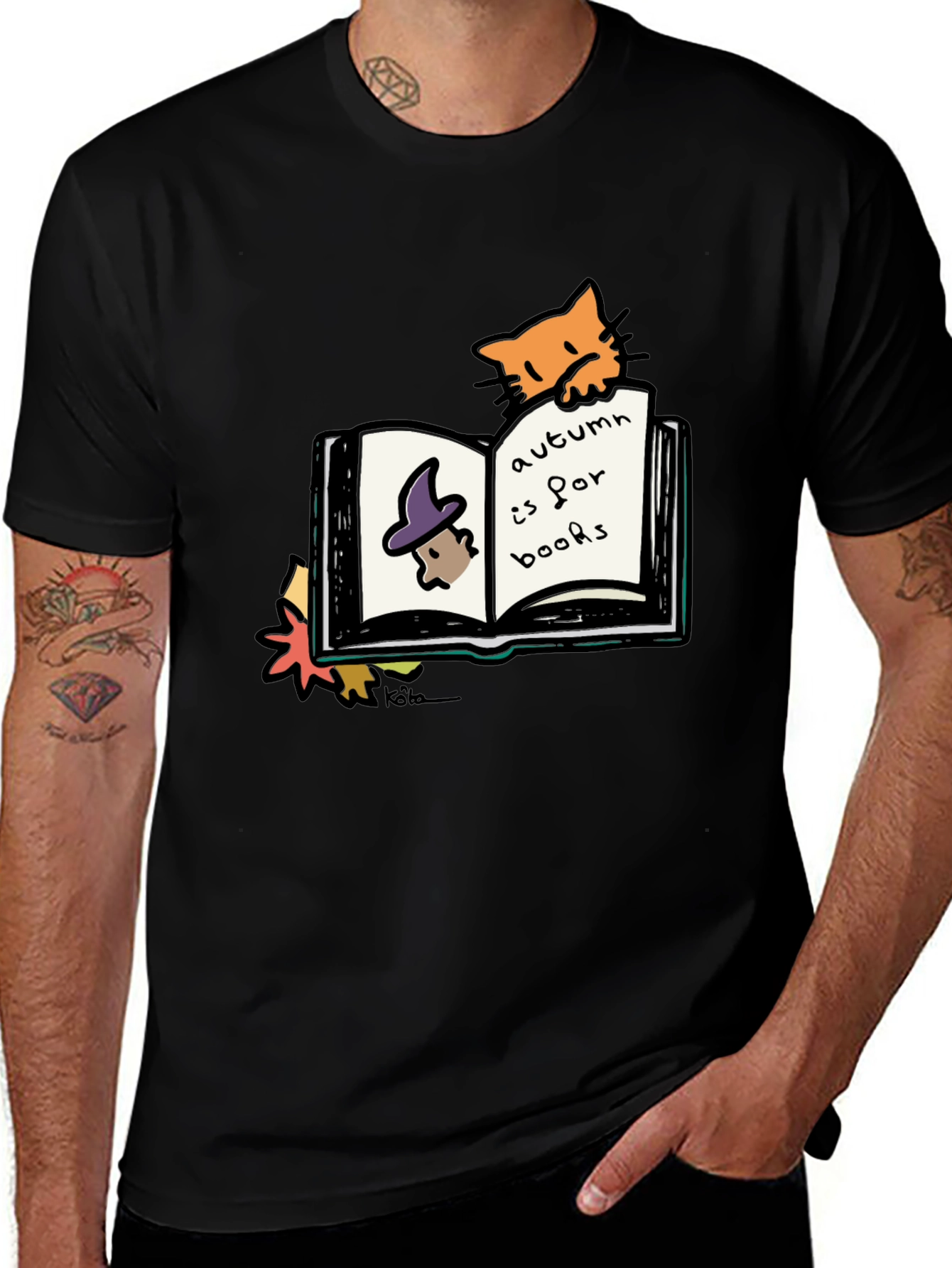 Variant 28 of Autumn Books Cat T-Shirt