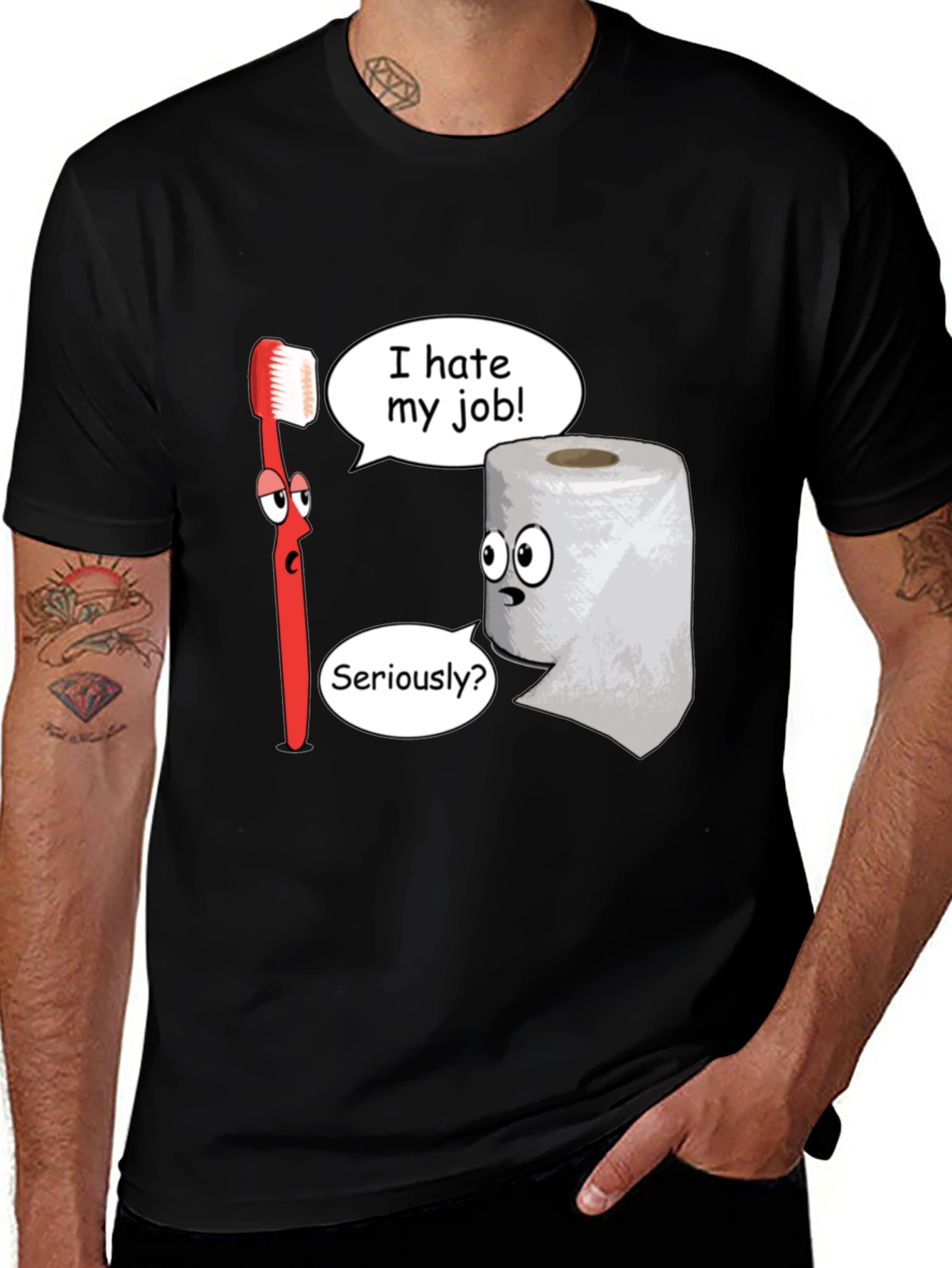 Variant 10 of Funny Cartoon T-Shirt - I Hate My Job