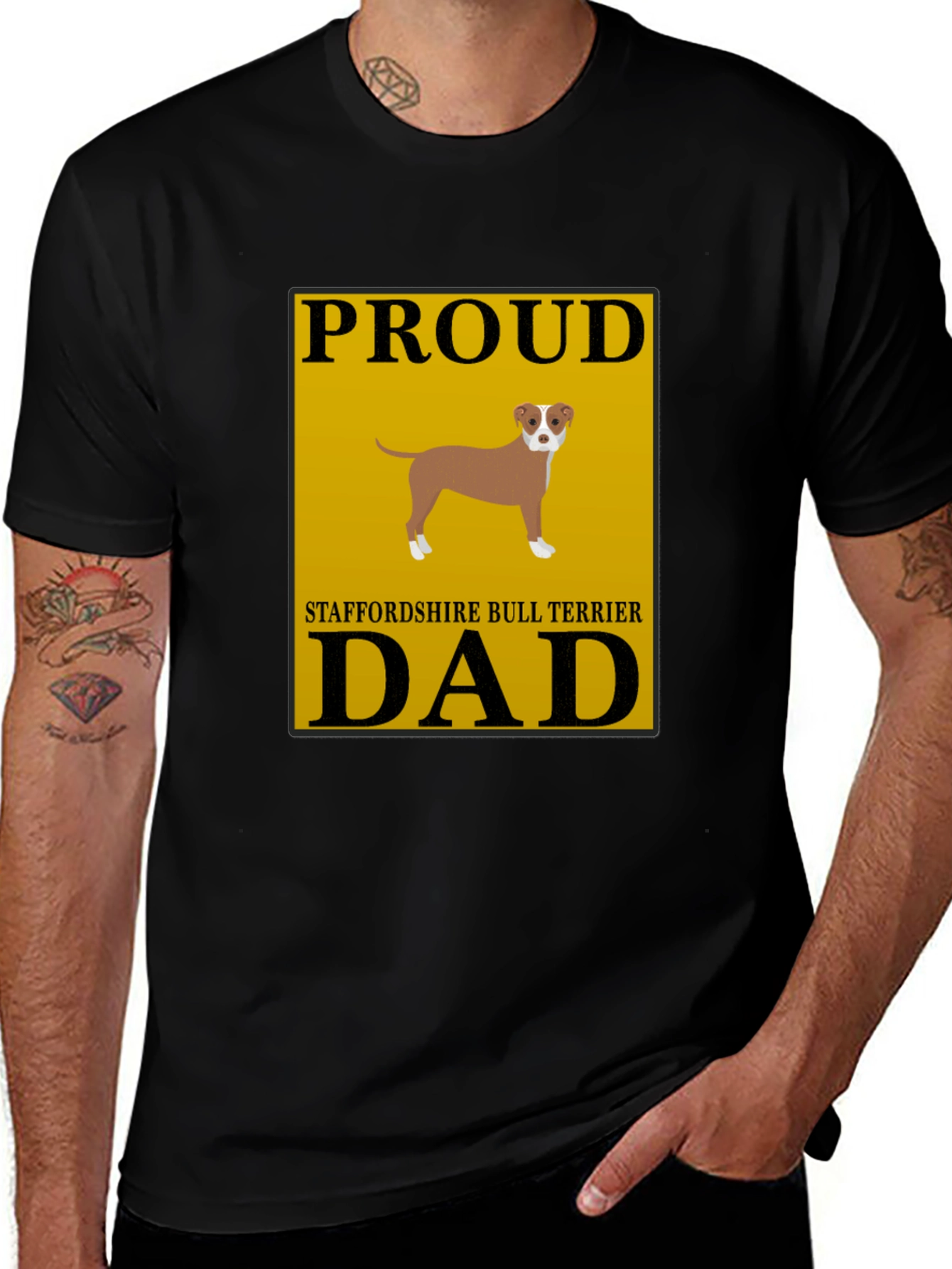 Proud Staffordshire Bull Terrier Dad T-Shirt