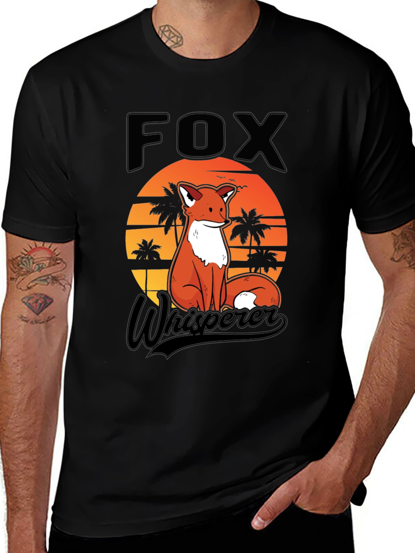 Variant 2 of Fox Whisperer Graphic Tee - Sunset Design