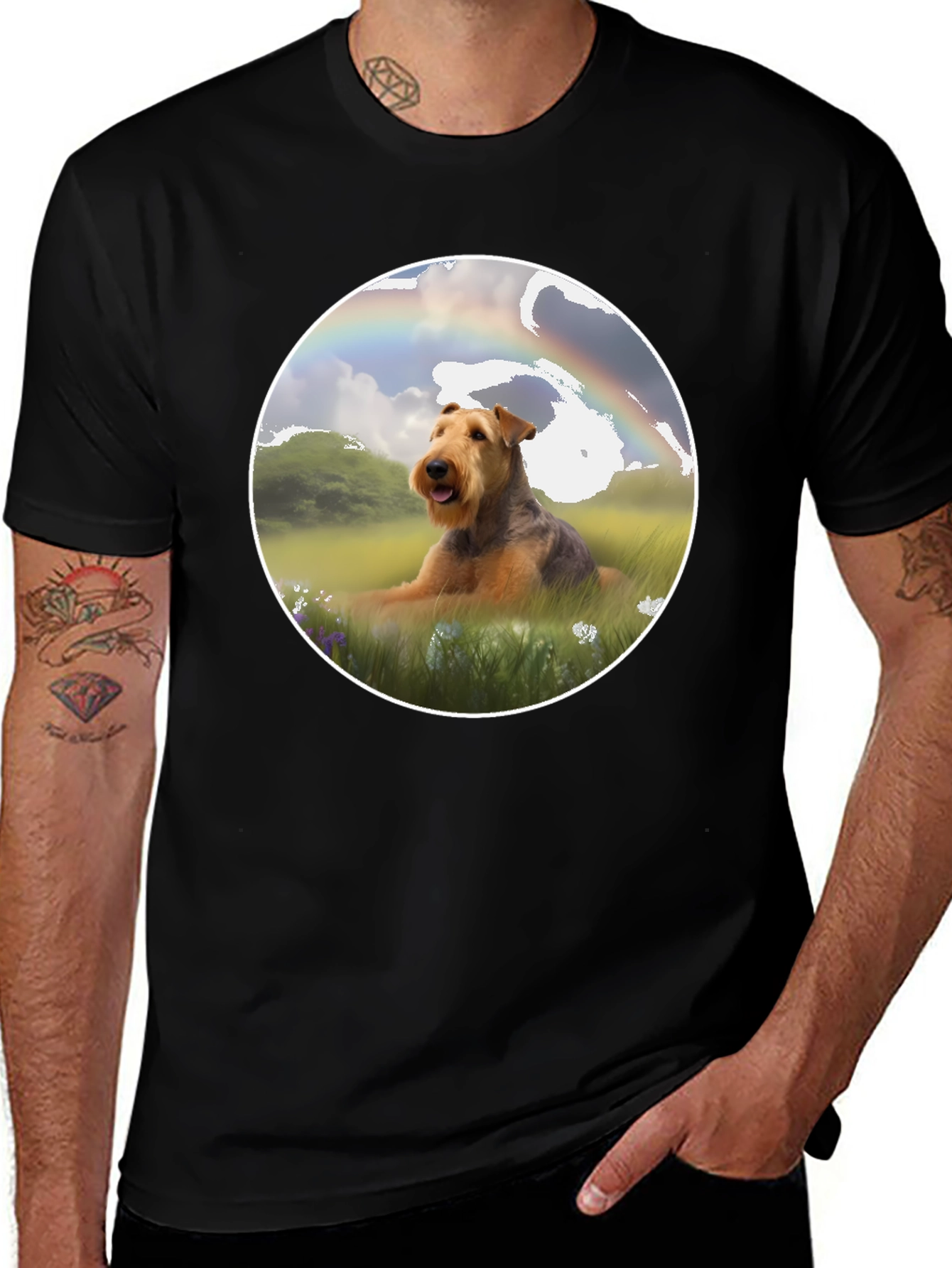 Variant 18 of Dog Rainbow T-Shirt - Cute Airedale Terrier Tee