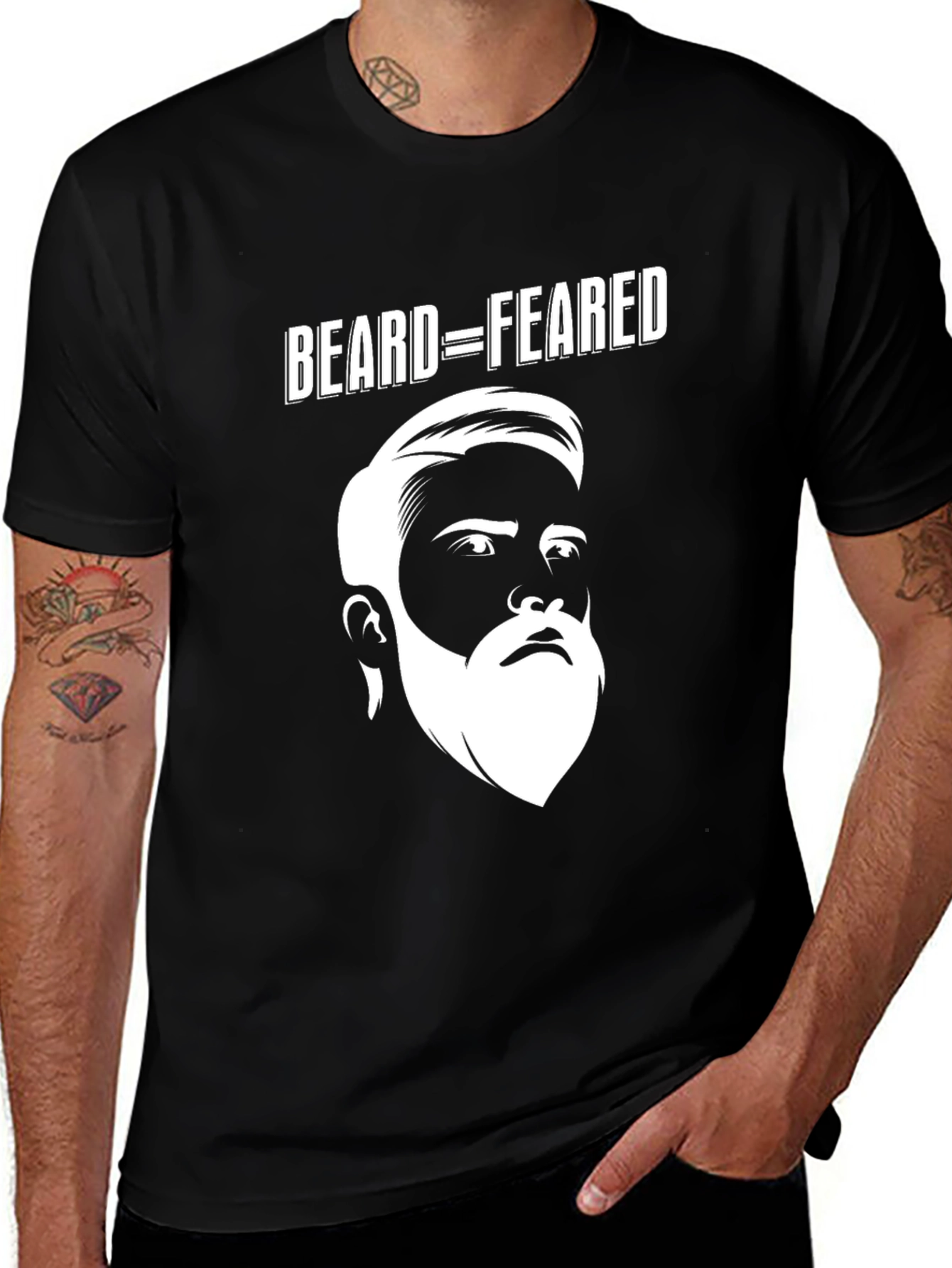 Variant 28 of Beard = Feared Graphic T-Shirt - Black