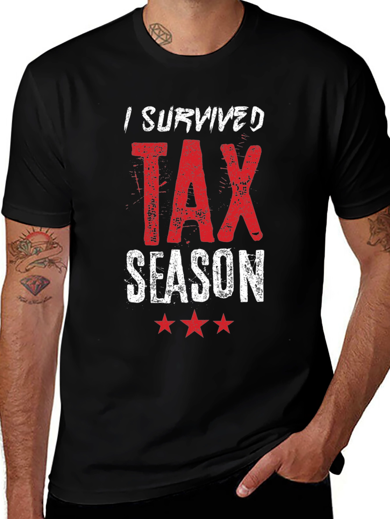 Variant 3 of I Survived Tax Season T-Shirt - Black