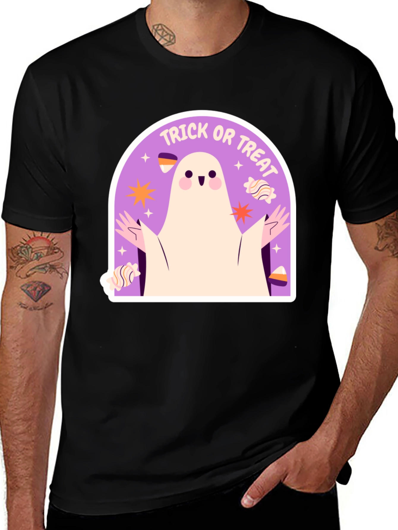 Variant 18 of Ghost Trick or Treat Black T-Shirt