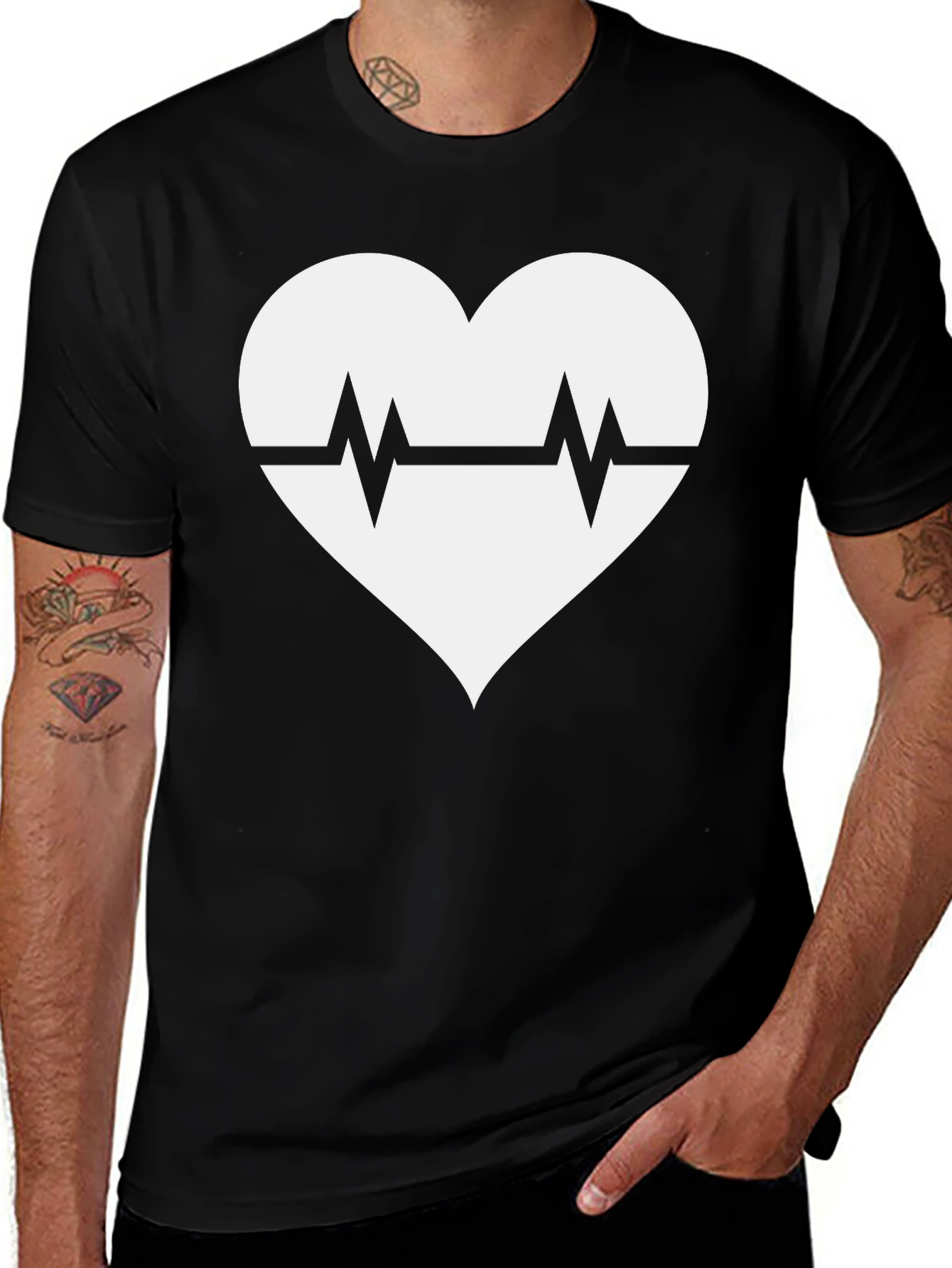 Variant 11 of Heartbeat Graphic Tee - Black