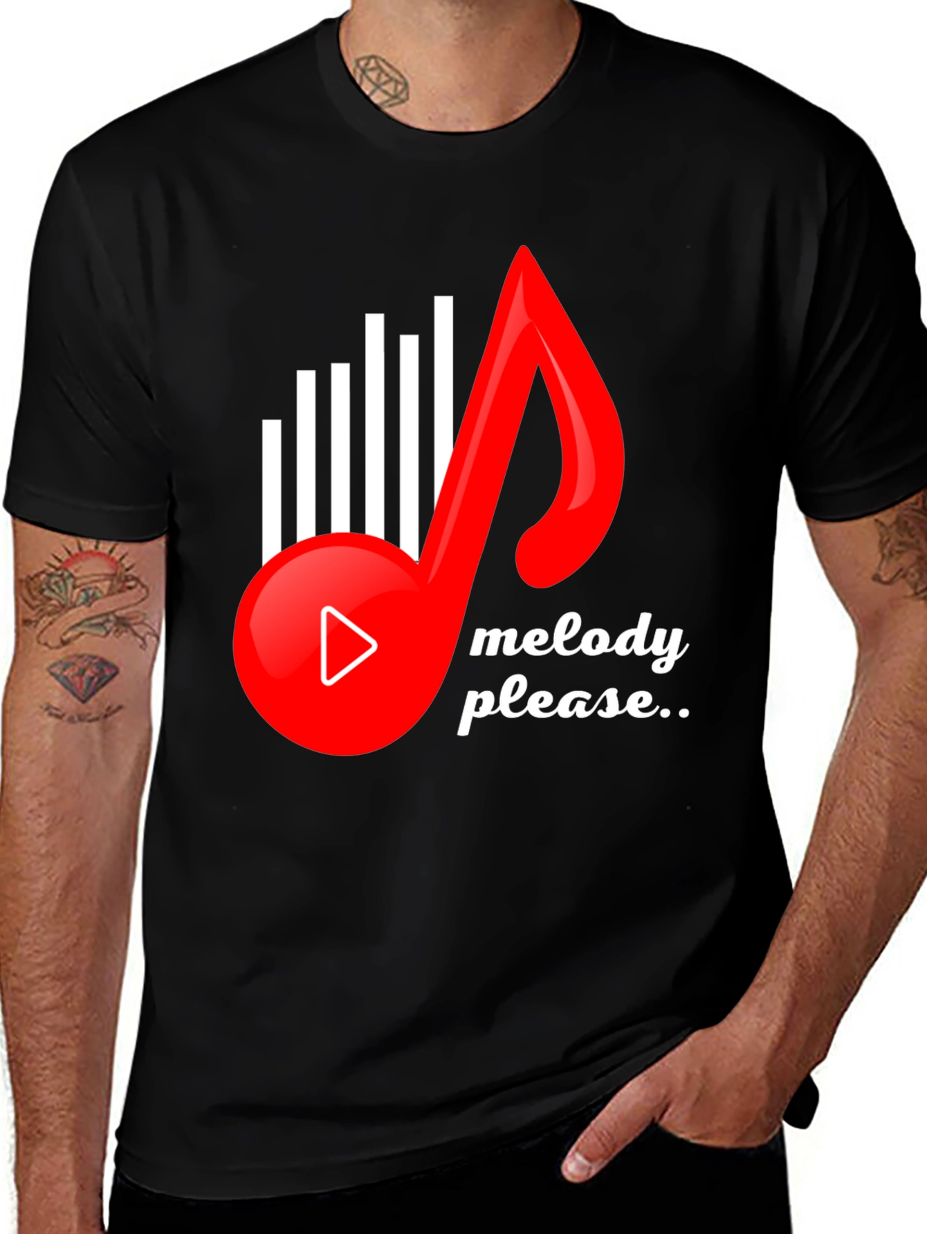Melody Please Graphic Tee - Music Lover T-Shirt