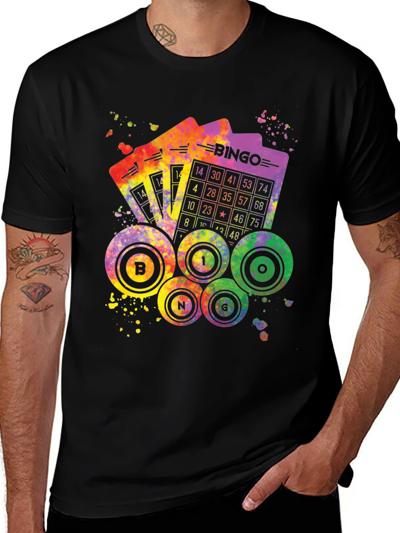 Variant 19 of Colorful Bingo T-Shirt - Lucky Numbers Tee