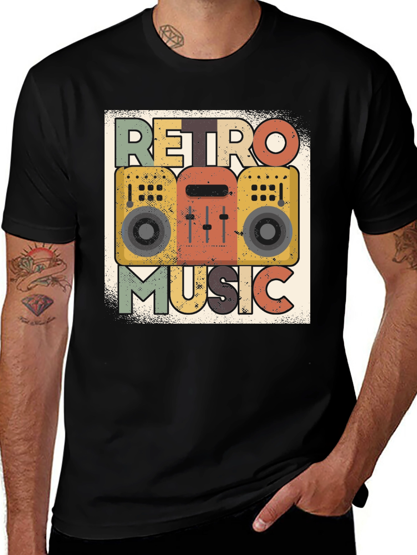 Variant 8 of Retro Music Graphic Tee - Vintage Boombox T-Shirt