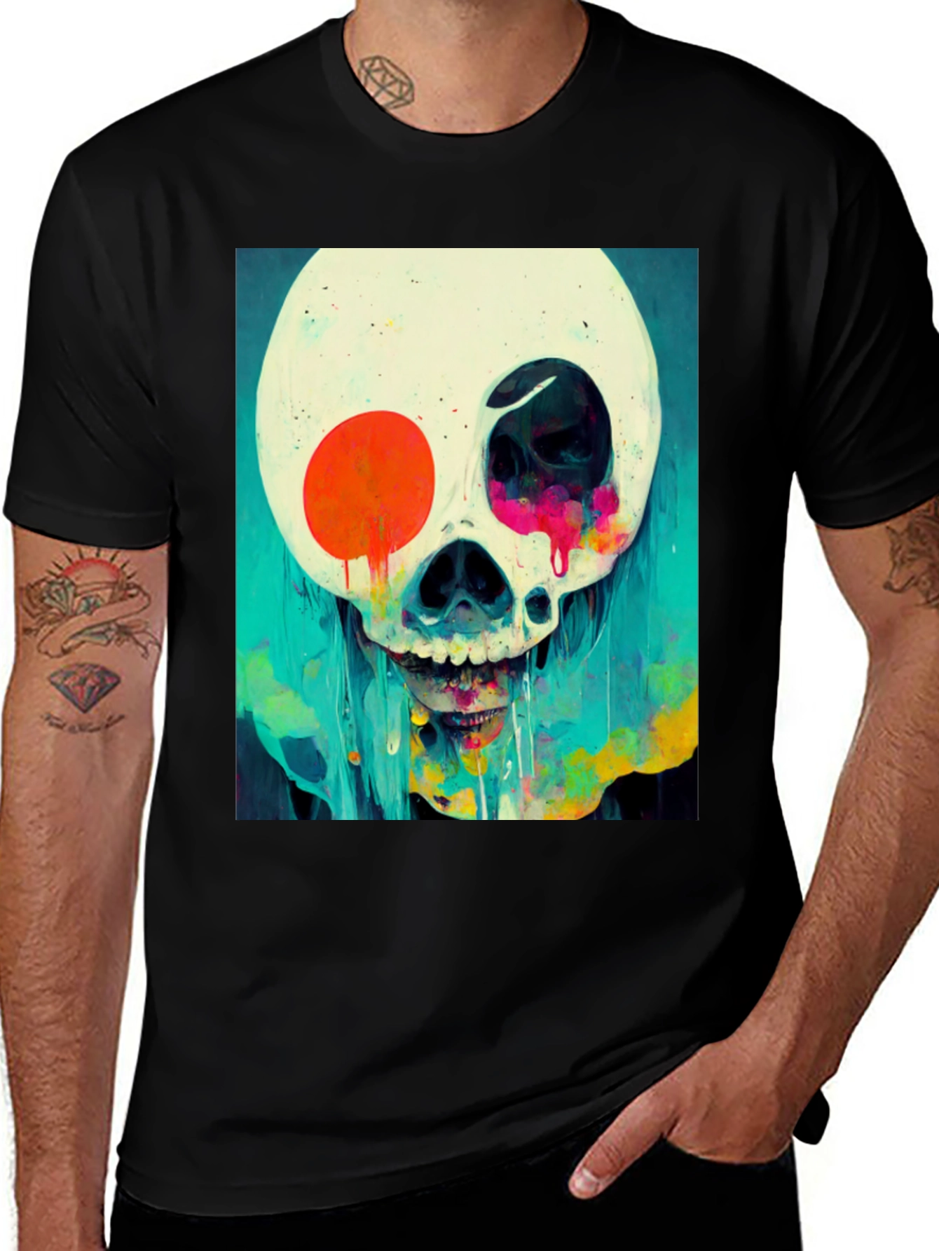 Variant 4 of Psychedelic Skull Graphic Tee