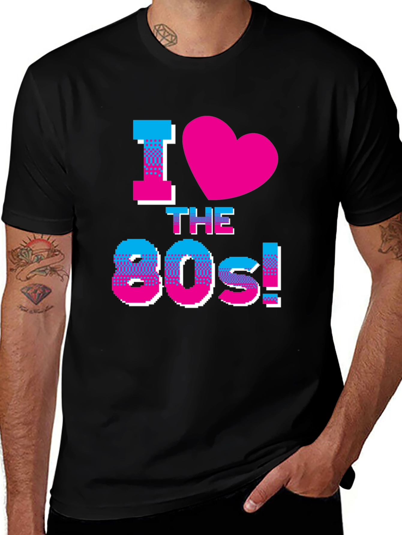 Variant 21 of I Love the 80s Retro Graphic Black T-Shirt
