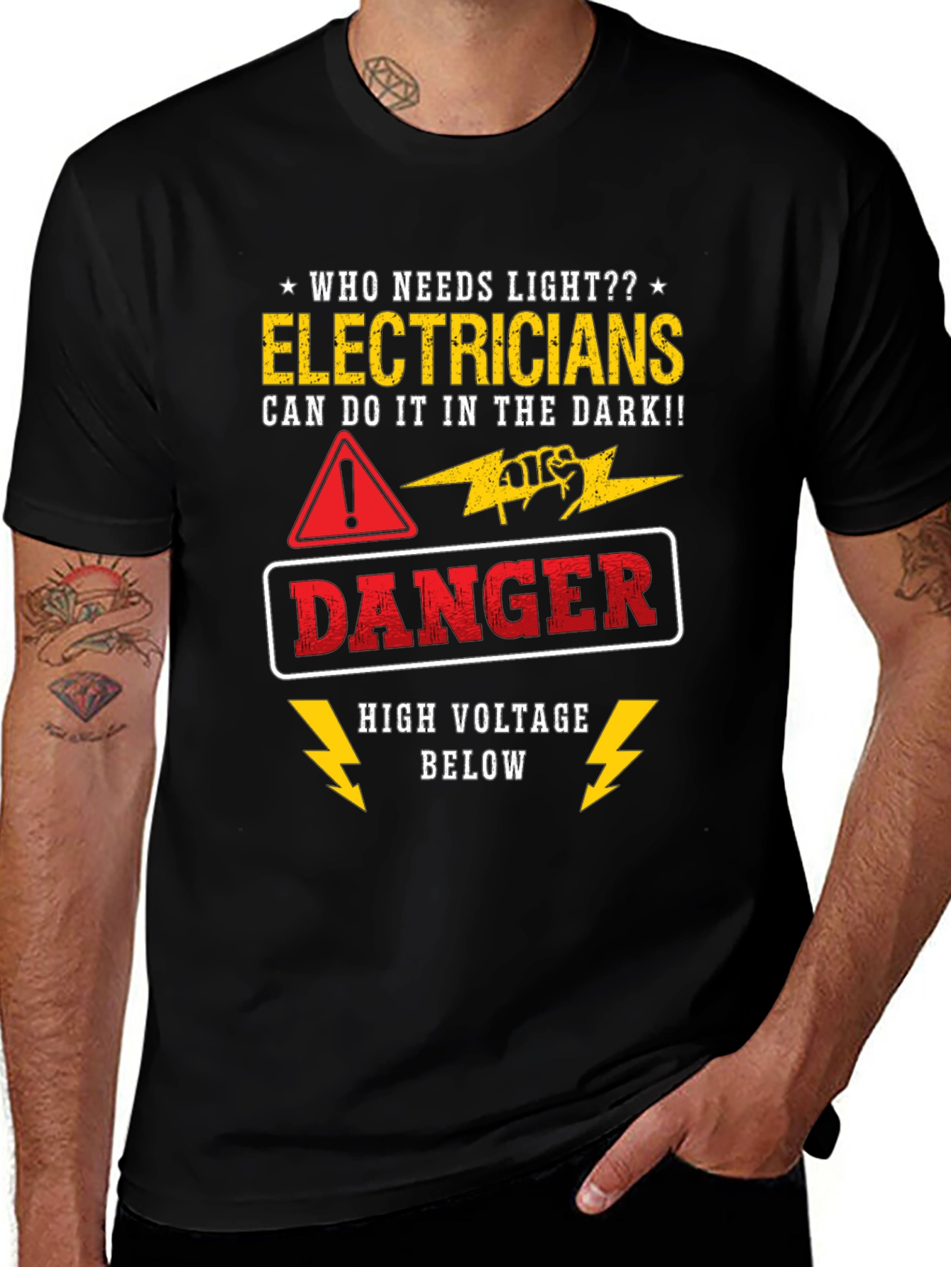 Variant 20 of Electrician Danger High Voltage Graphic T-Shirt