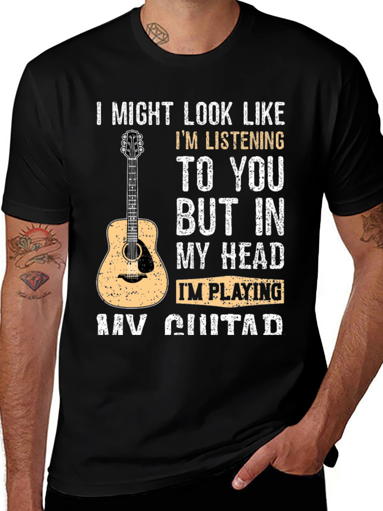 Variant 24 of Guitar Player T-Shirt - I'm Playing My Guitar