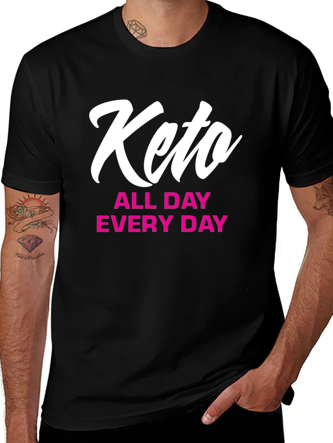Variant 29 of Keto All Day Every Day Black Graphic Tee