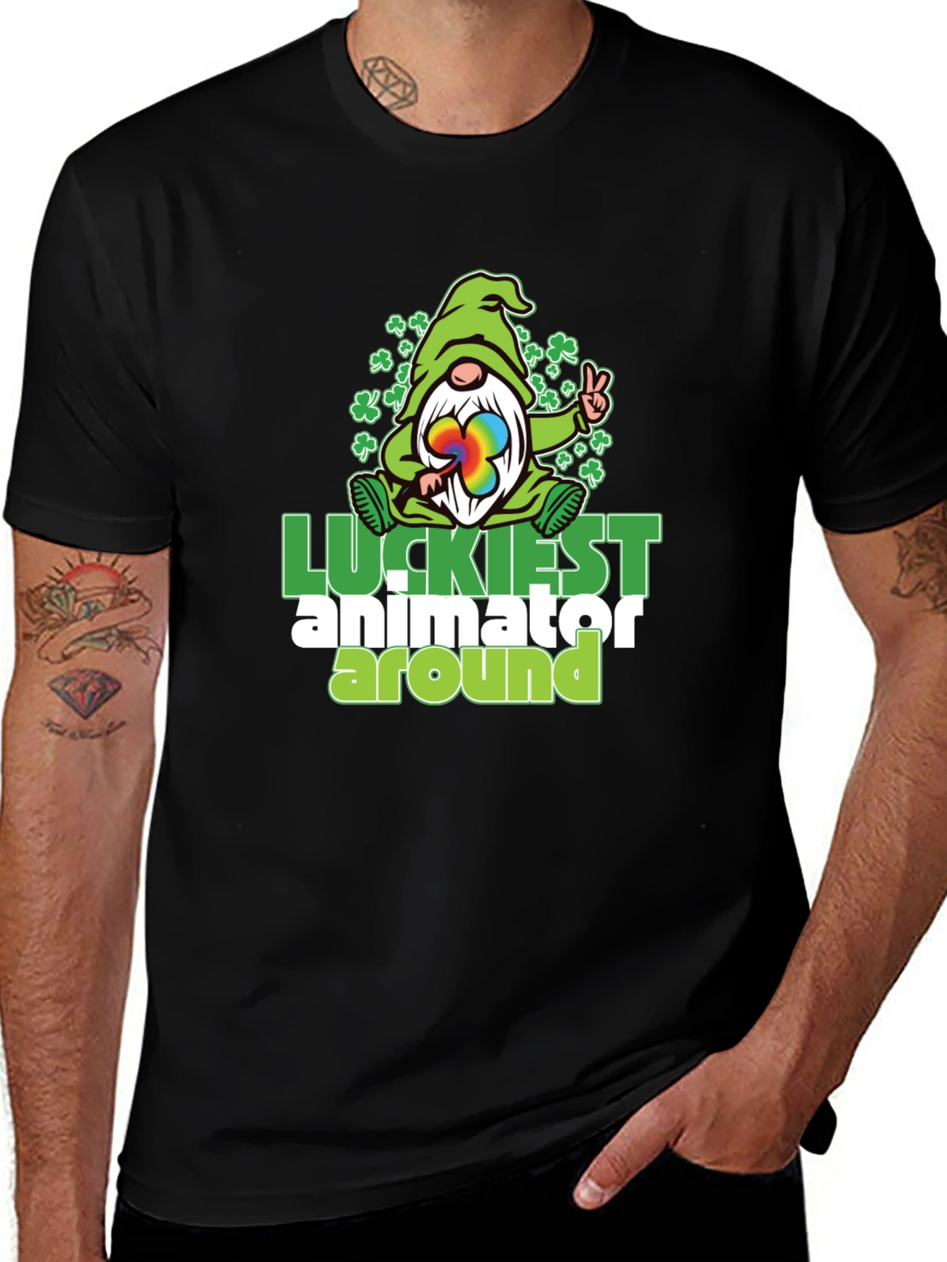 Lucky Animator T-Shirt St. Patrick's Day Irish Gnome