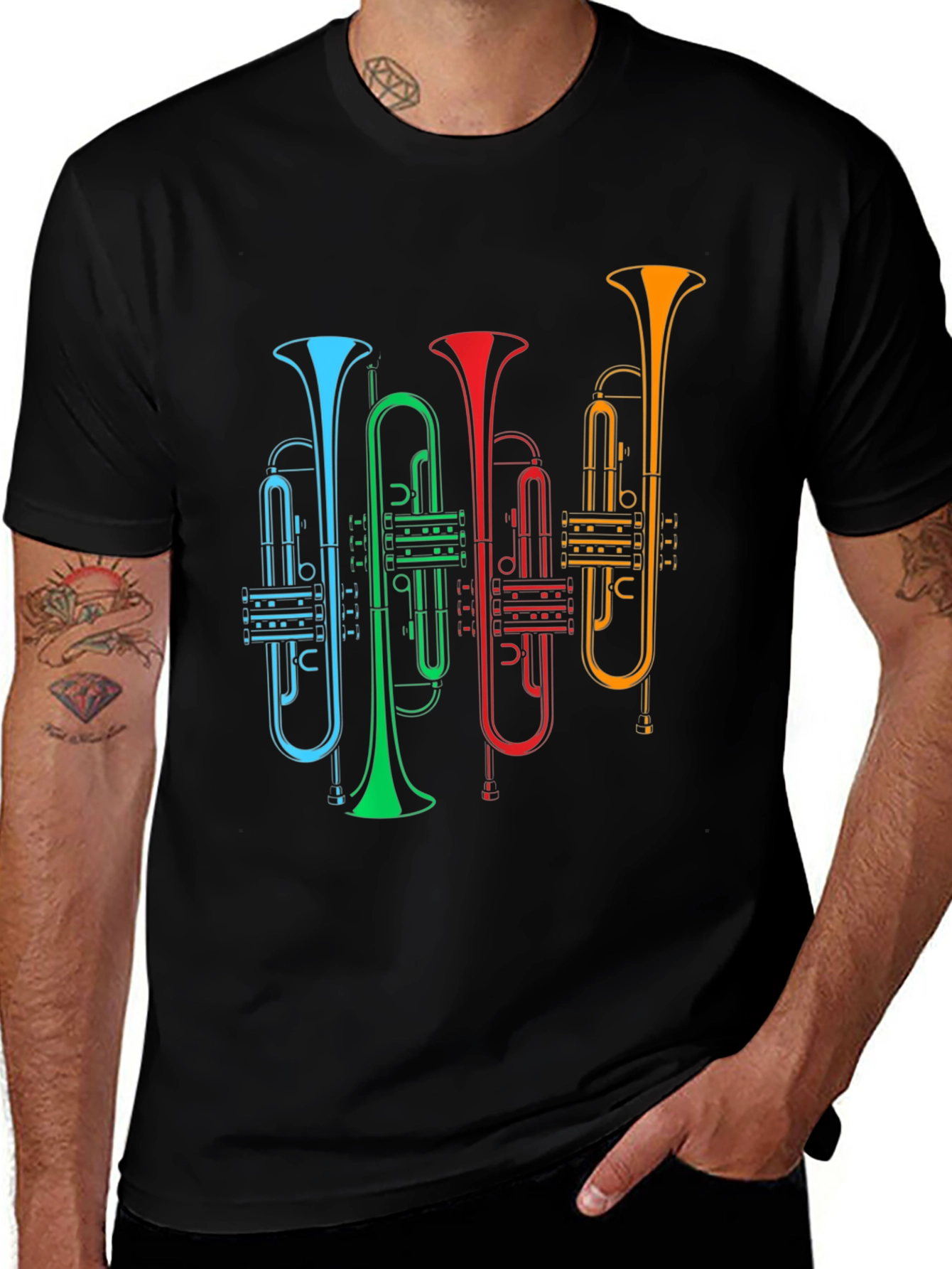 Variant 16 of Colorful Trumpet T-Shirt - Music Lover Tee