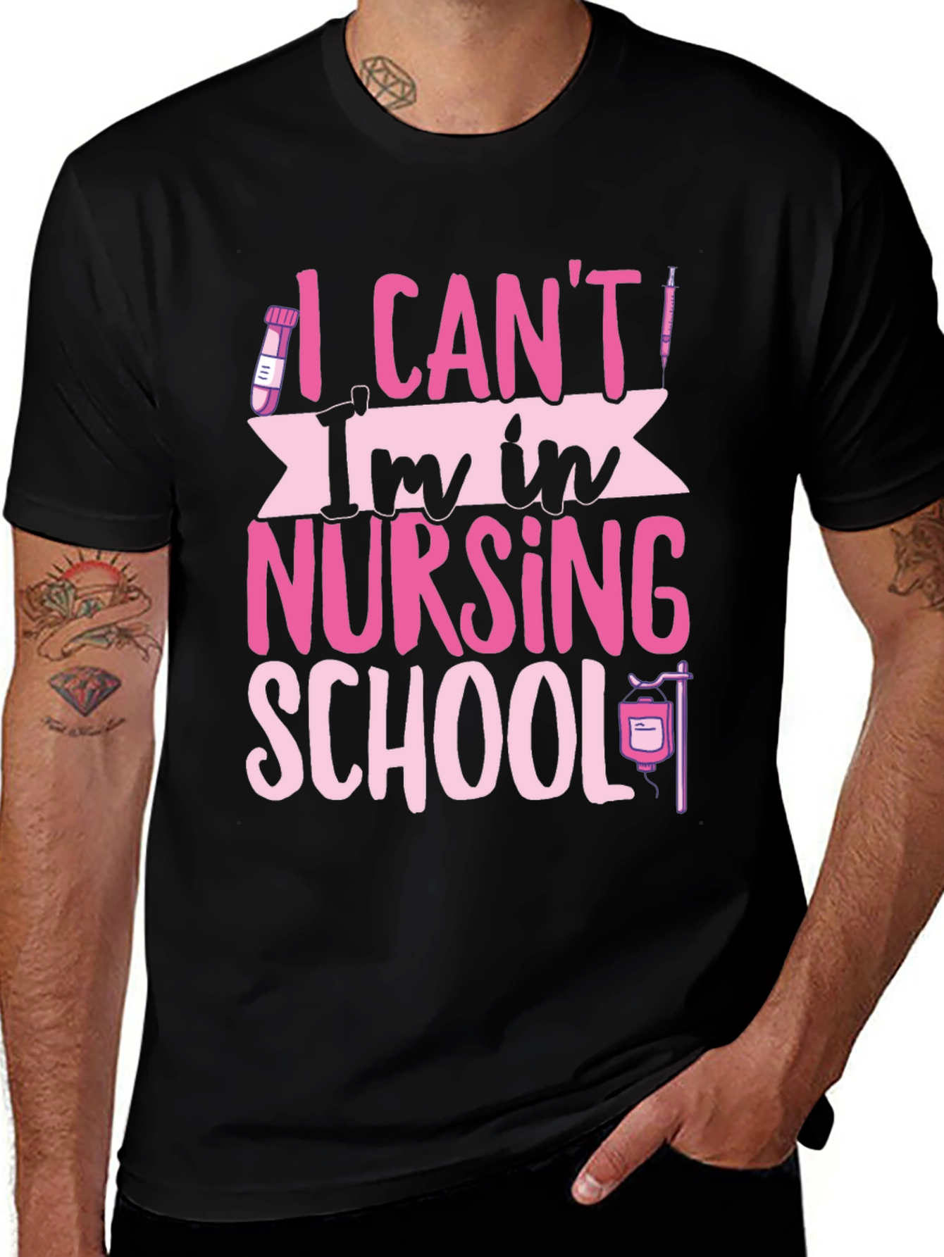 Variant 21 of Nursing School T-Shirt - I Can't I'm in Nursing School