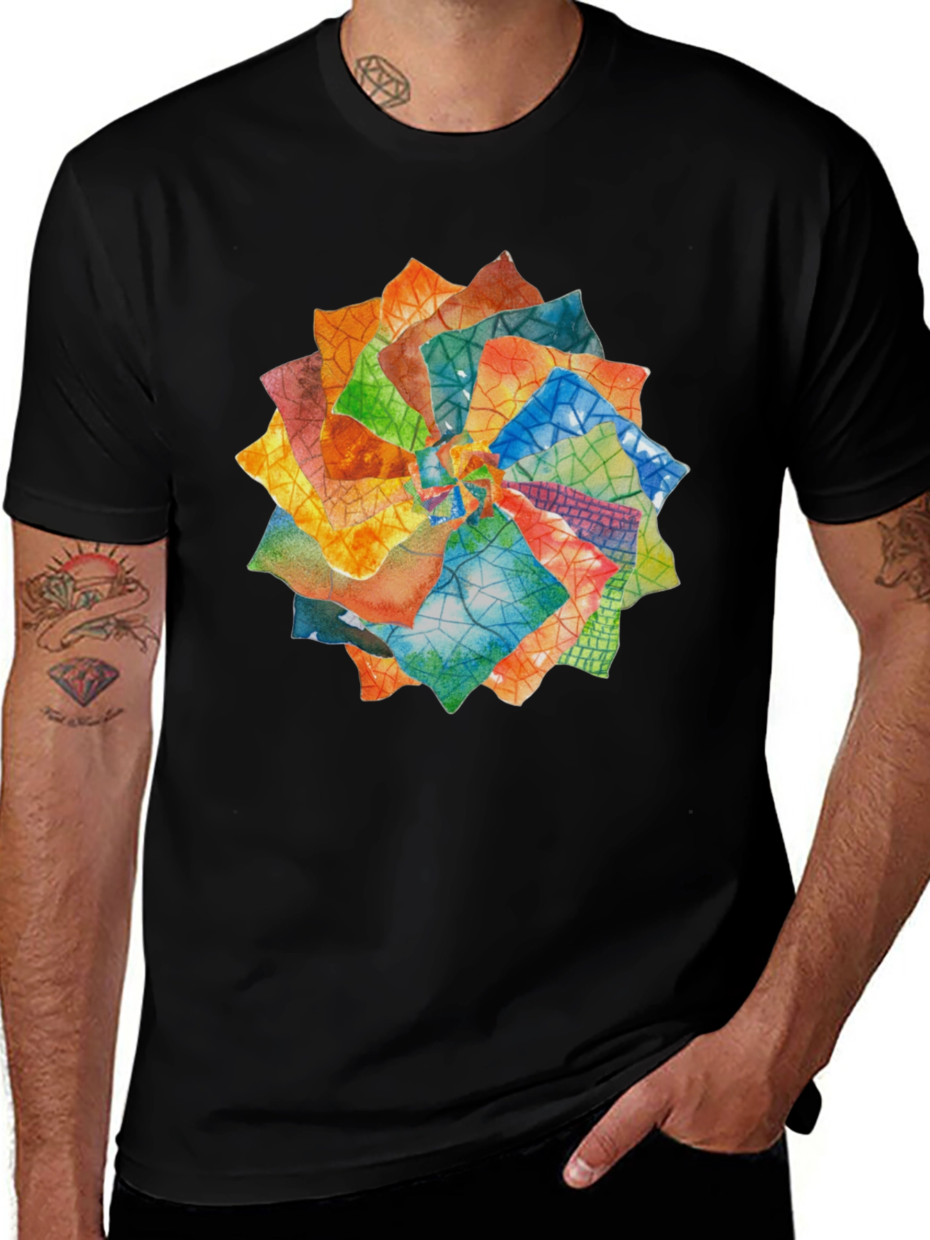Variant 4 of Abstract Floral T-Shirt - Artistic Design