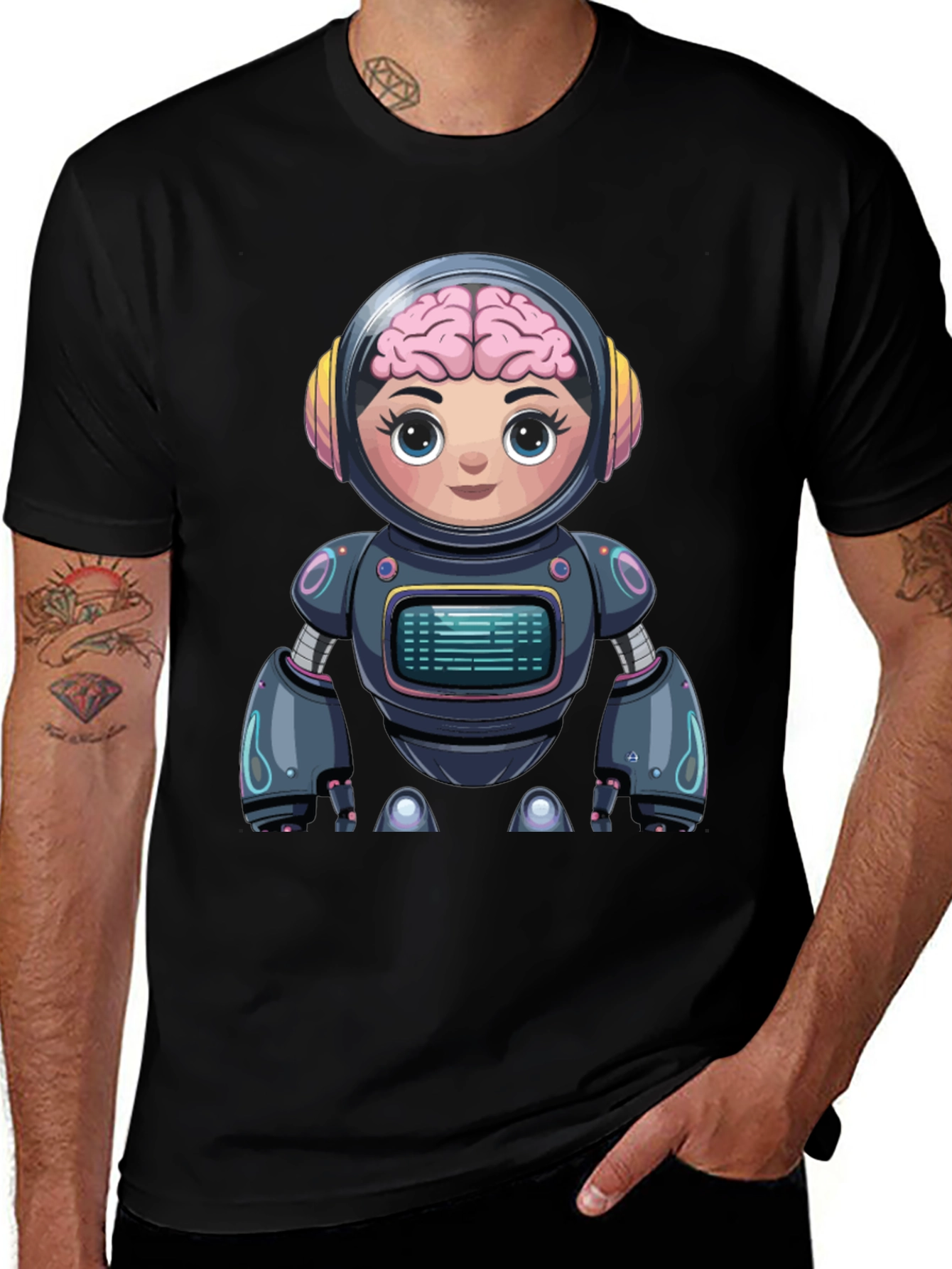 Robot Brain T-Shirt - Unique Graphic Tee