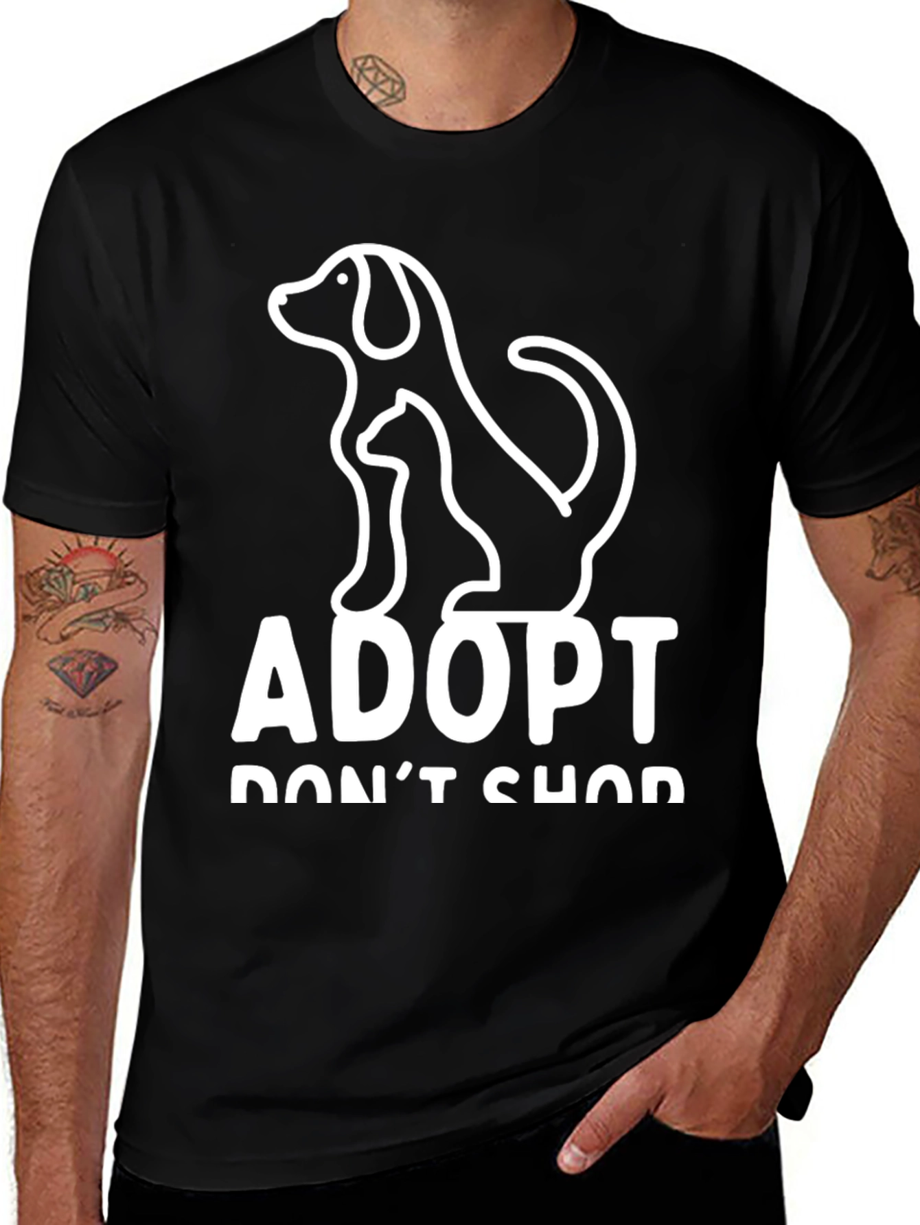 Variant 14 of Adopt, Don't Shop T-Shirt: Dog and Cat Rescue Tee