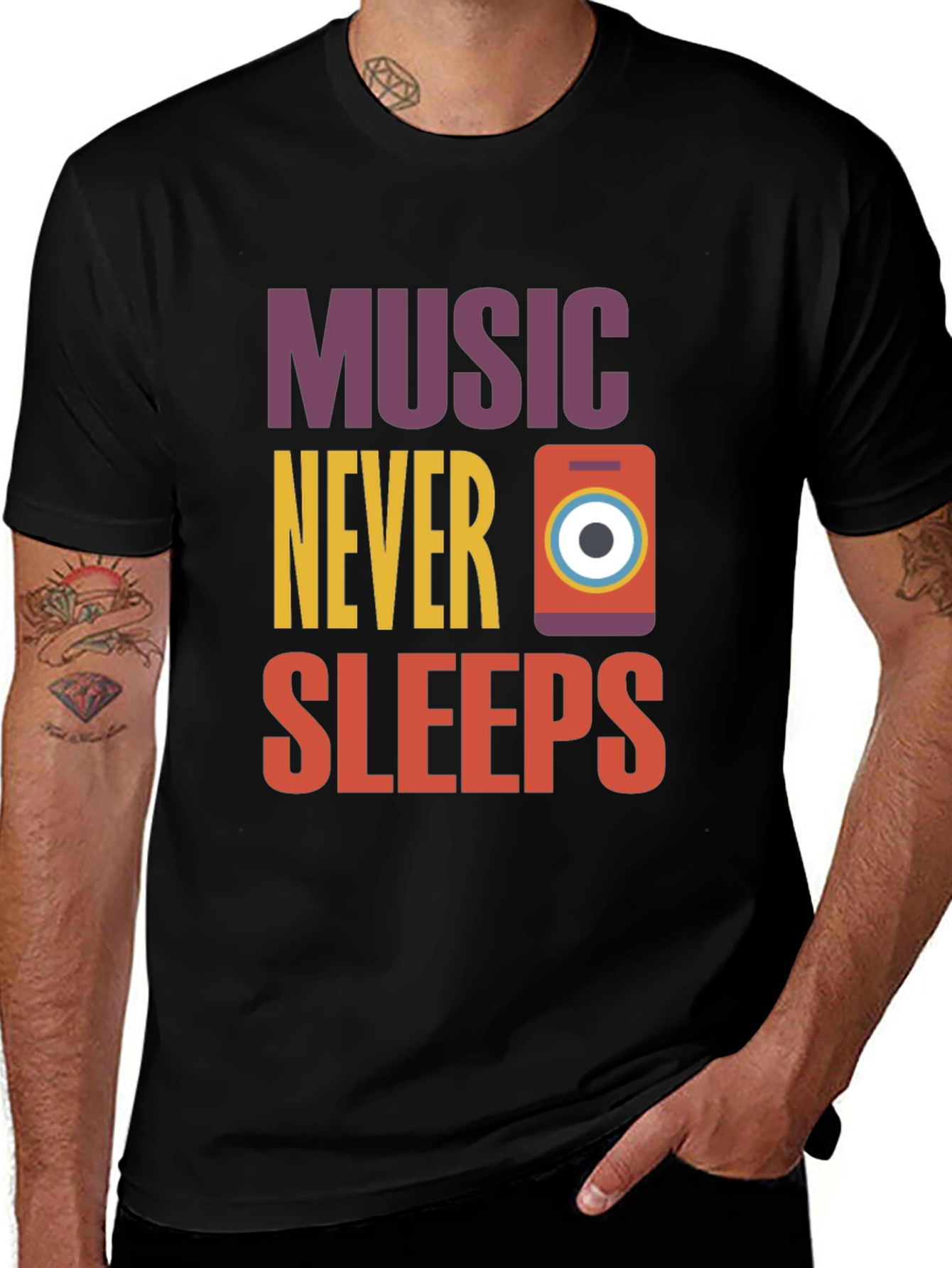 Variant 23 of Music Never Sleeps Graphic Tee