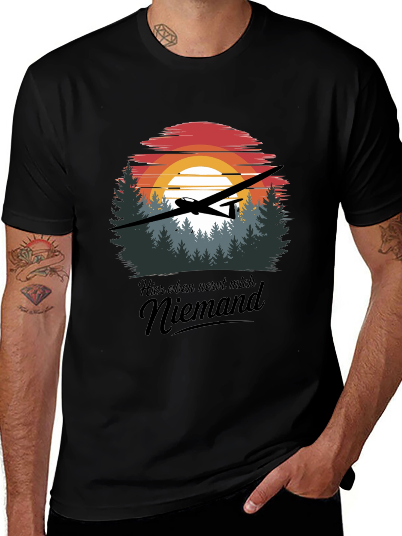 Variant 19 of Glider Pilot T-Shirt - Niemand Sunset Design