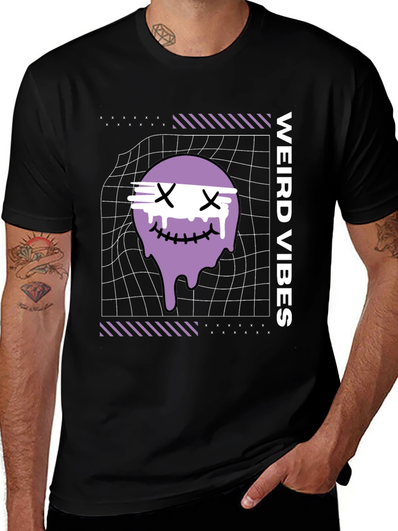 Variant 6 of Weird Vibes Graphic T-Shirt - Black