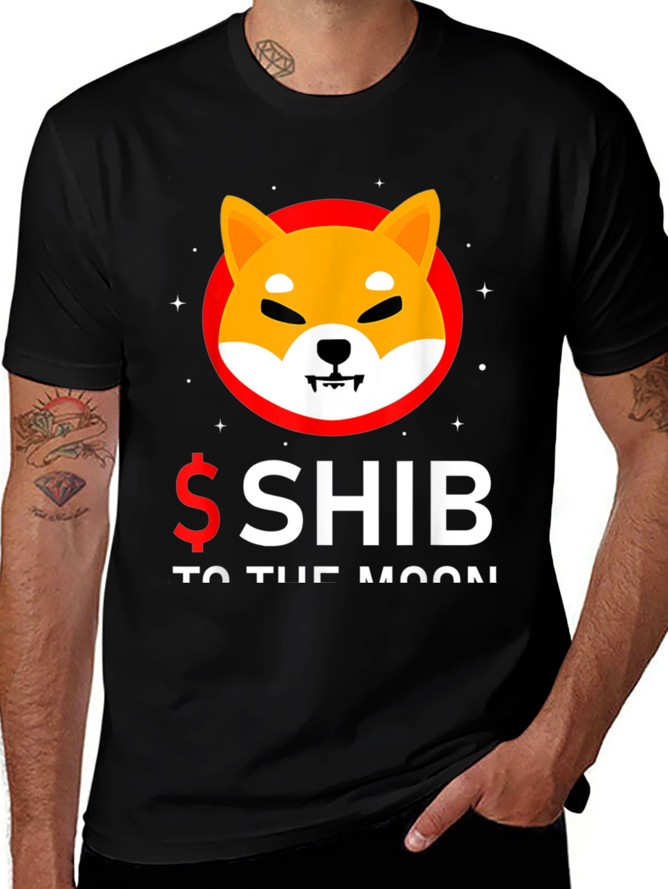 Shiba Inu Cryptocurrency Black T-Shirt