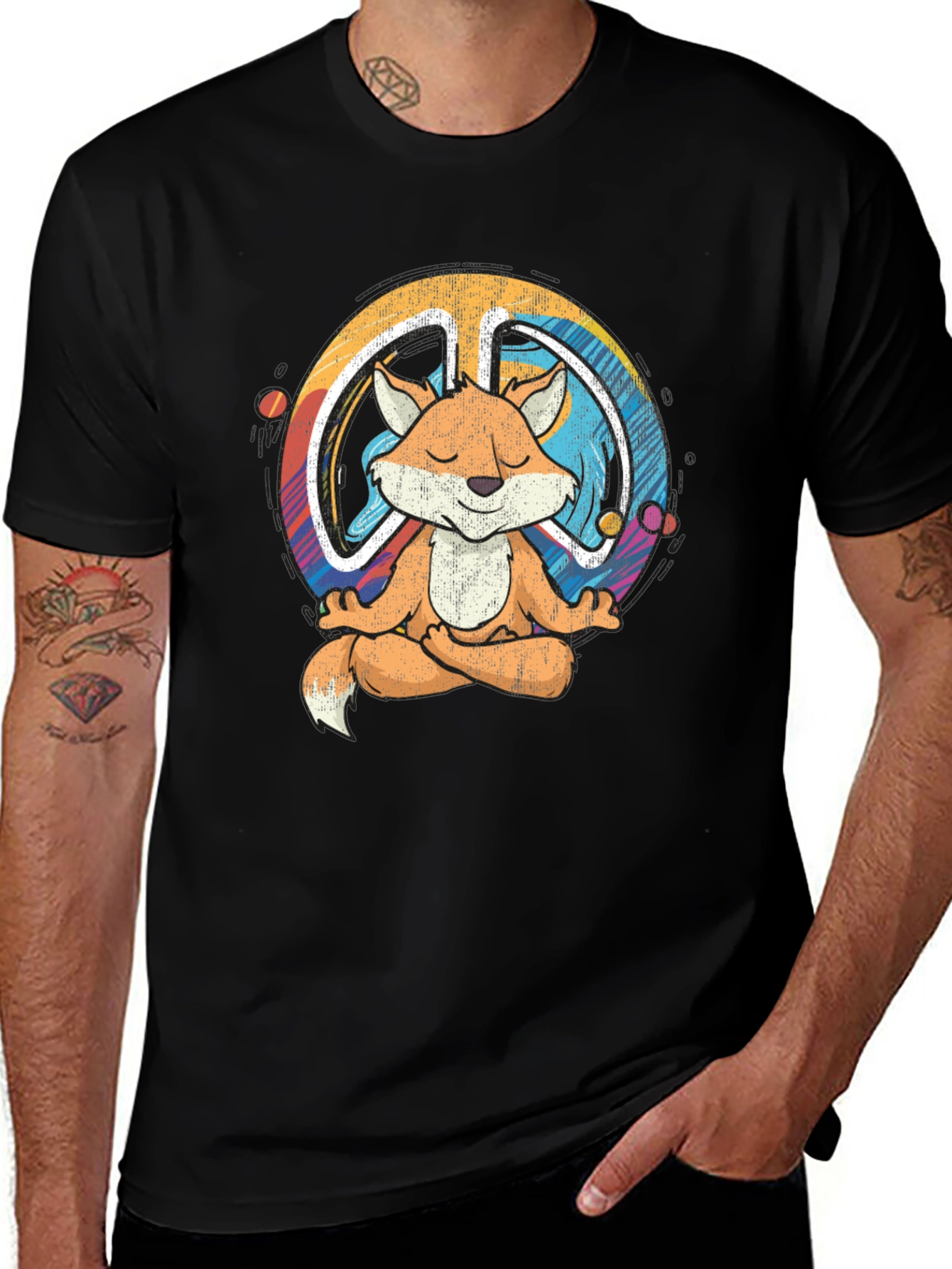 Variant 23 of Zen Fox Peace Sign Graphic T-Shirt