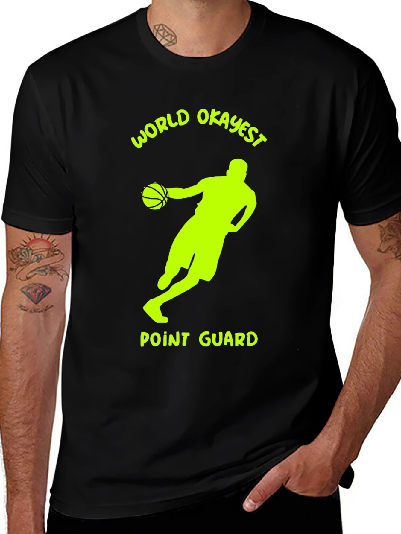 Variant 4 of World Okayest Point Guard T-Shirt - Basketball Tee