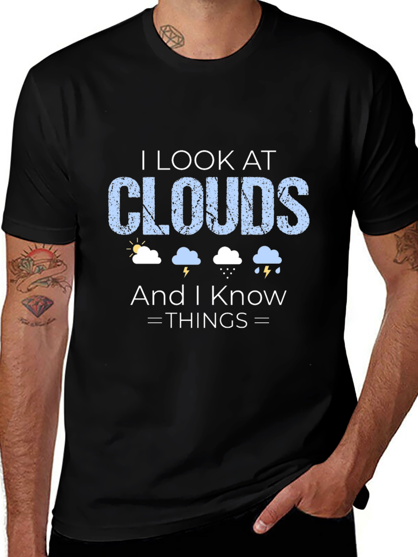Variant 17 of I Look at Clouds T-Shirt - Weather Humor Tee