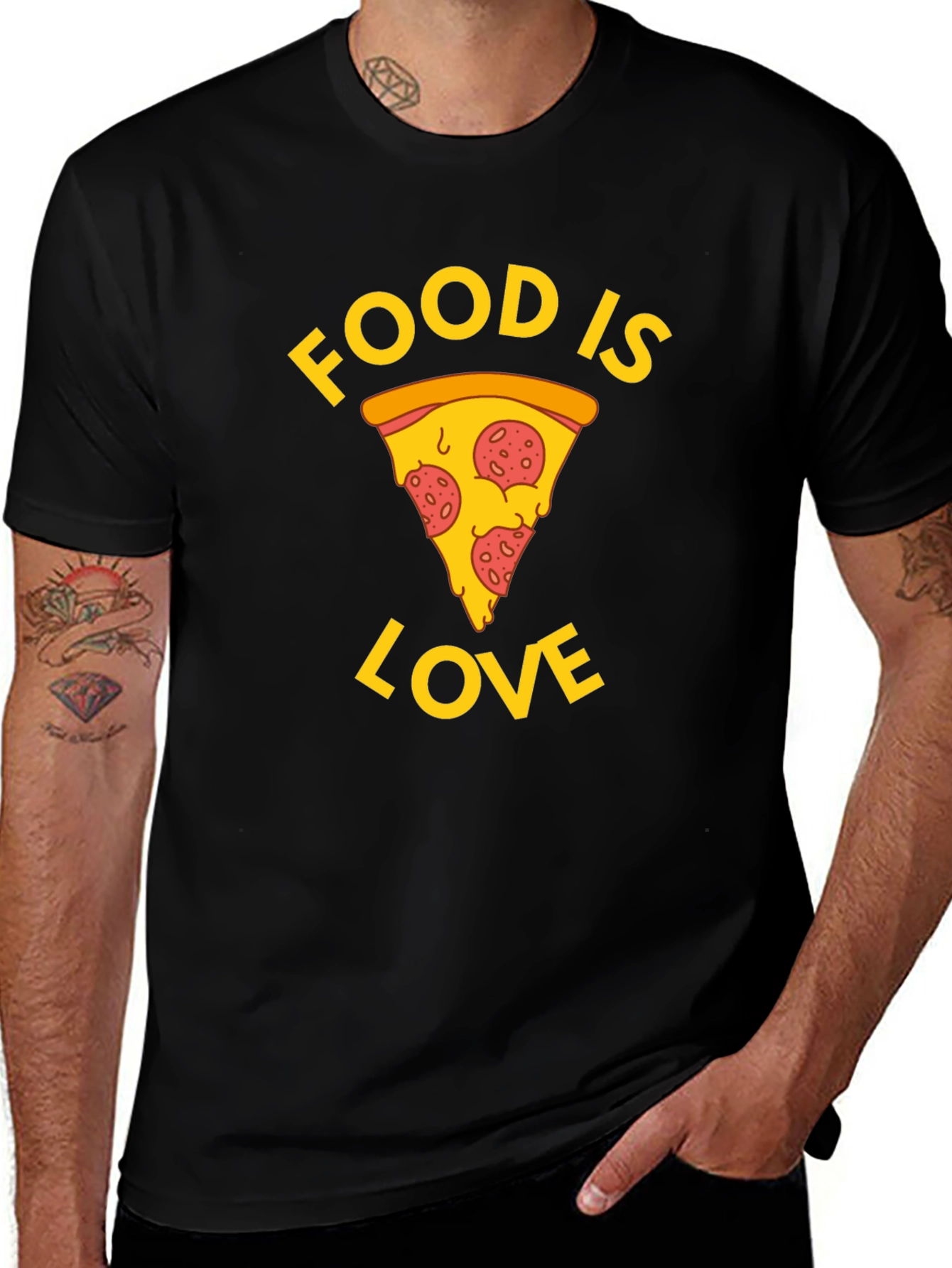 Variant 22 of Food is Love Pizza Graphic T-Shirt