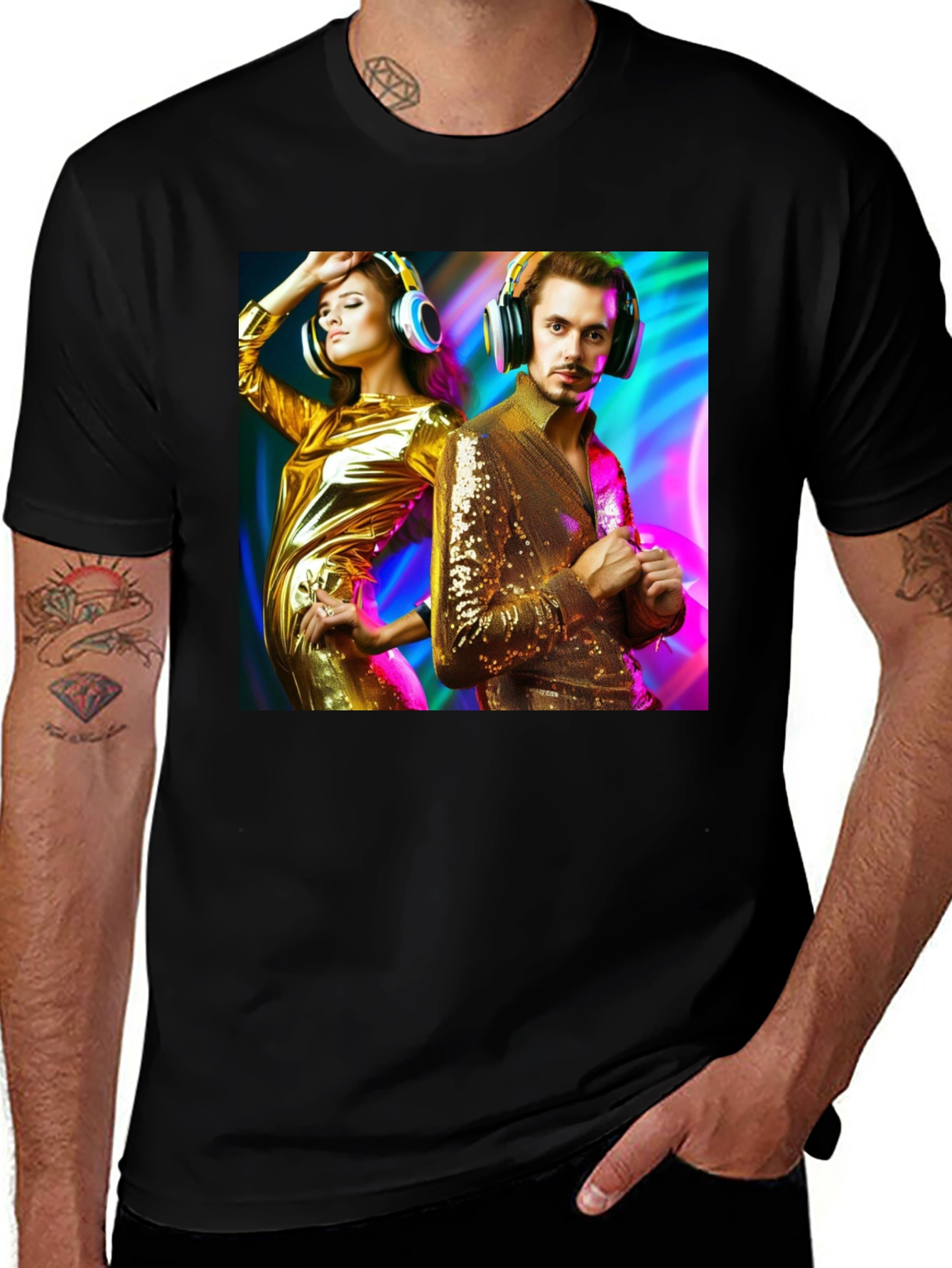 Variant 28 of Retro Disco Couple Graphic T-Shirt