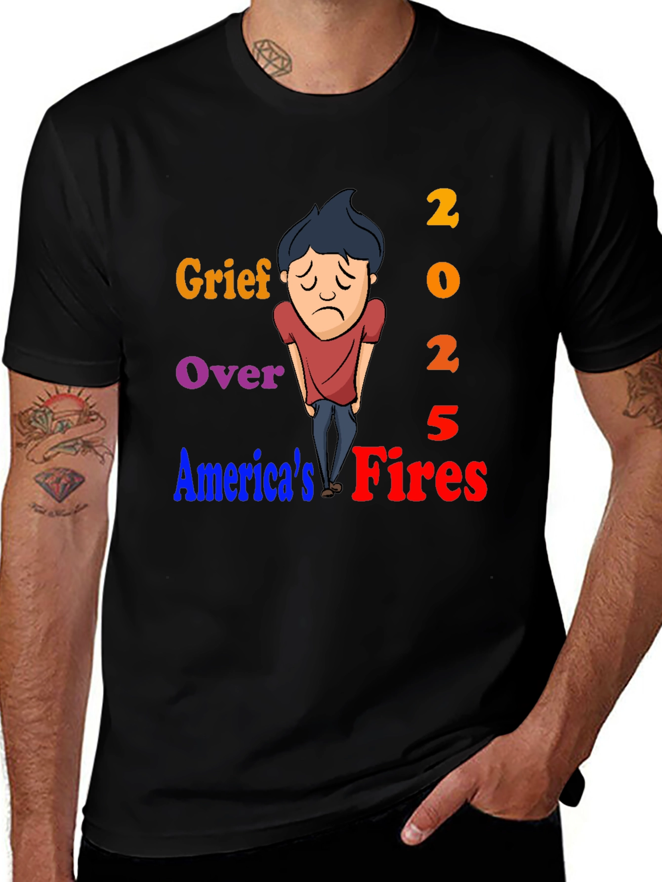 Variant 18 of Grief Over America's Fires 2025 Graphic Tee