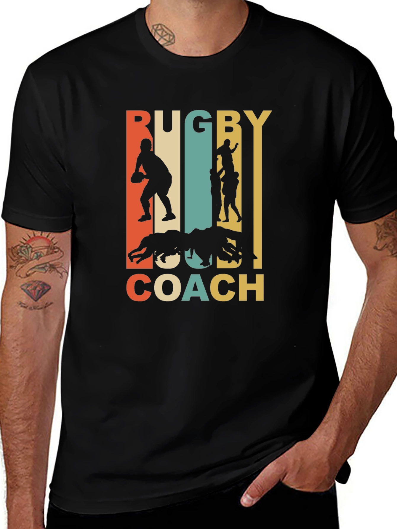 Variant 26 of Rugby Coach Retro Graphic T-Shirt