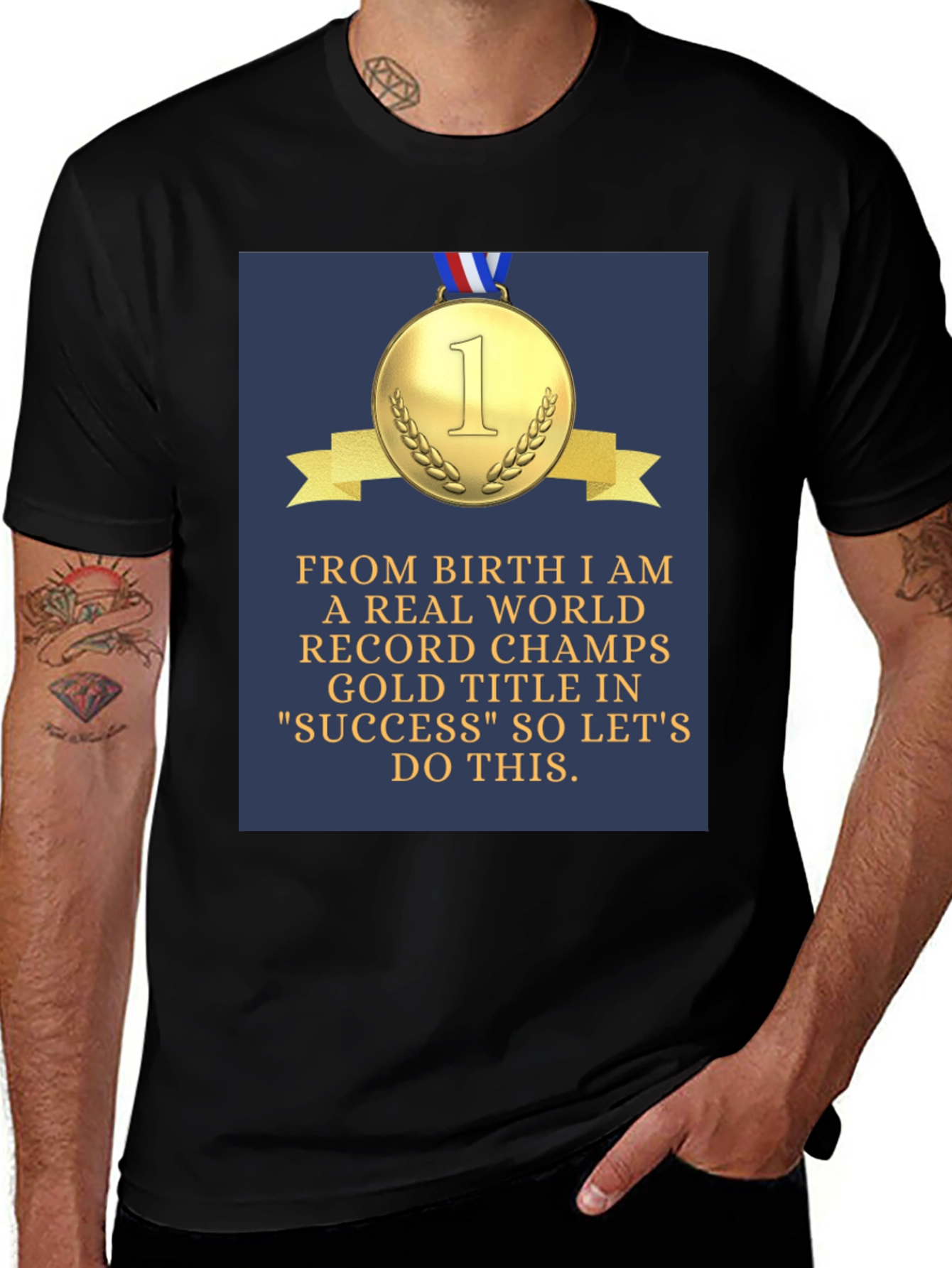 Variant 5 of Success Champs T-Shirt - Gold Medal Design