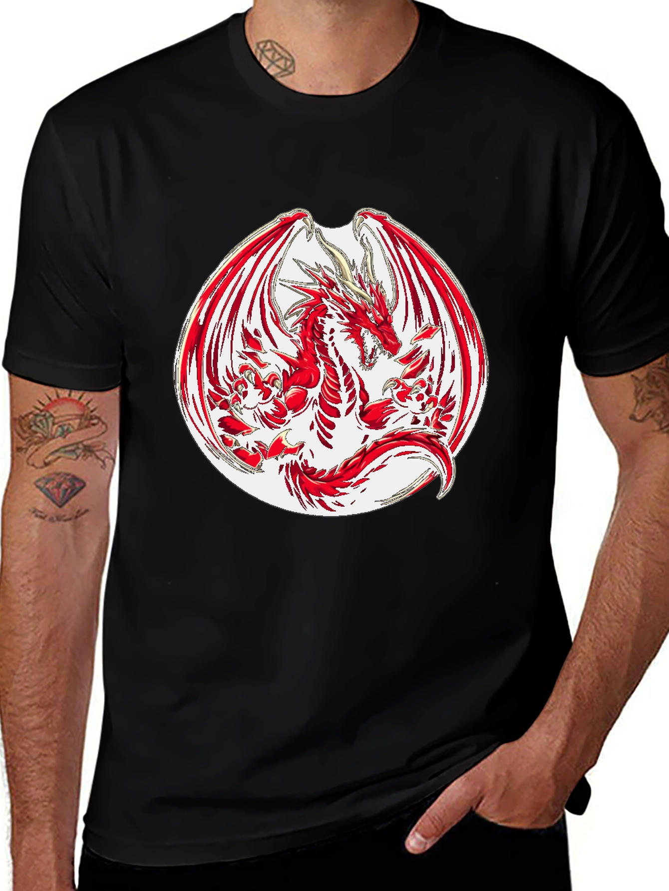 Variant 20 of Dragon Graphic Black T-Shirt