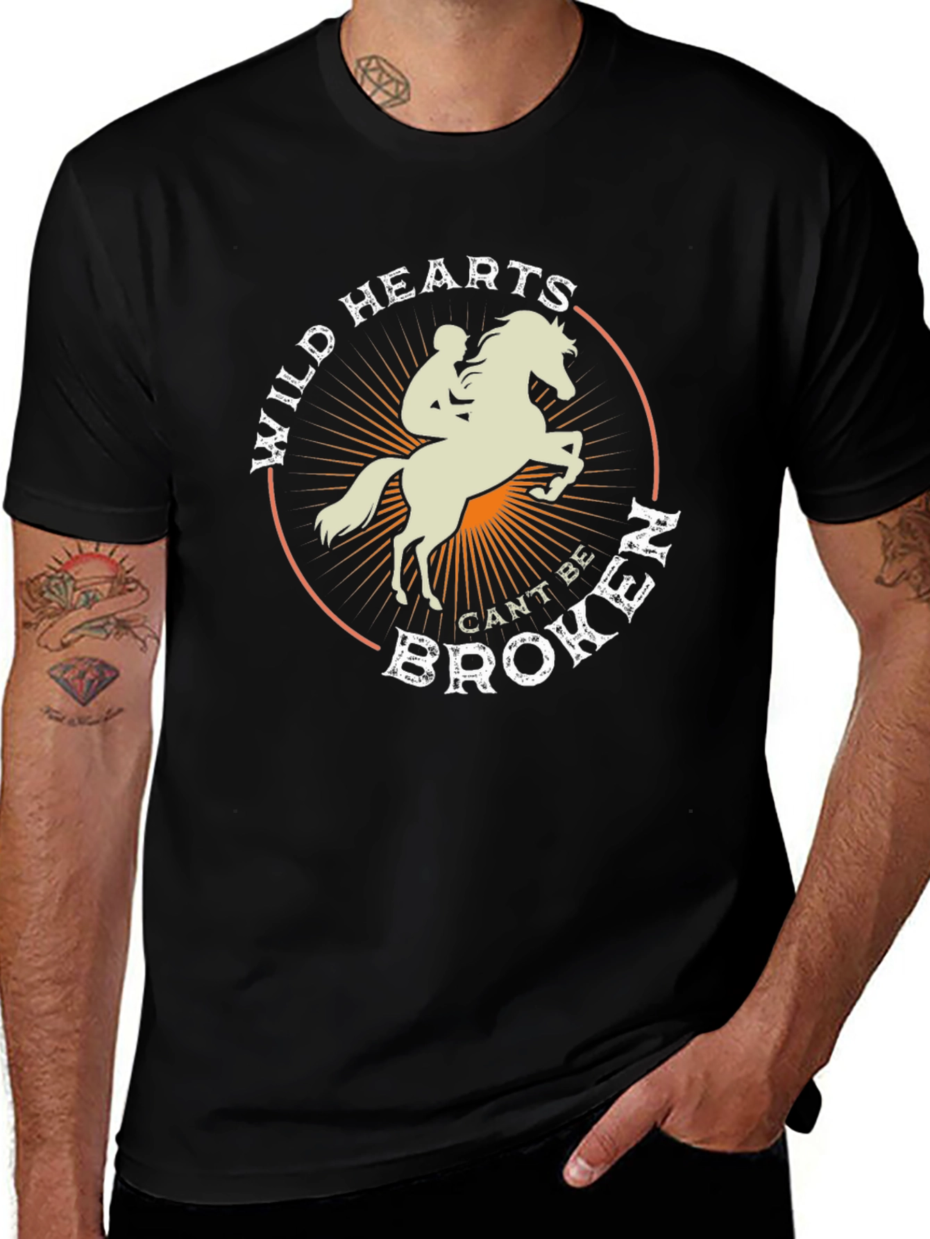 Variant 5 of Wild Hearts Graphic Tee - Equestrian Style