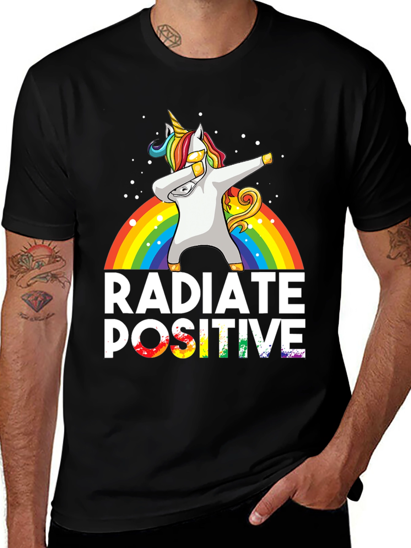 Variant 14 of Radiate Positive Unicorn Dab Rainbow T-Shirt