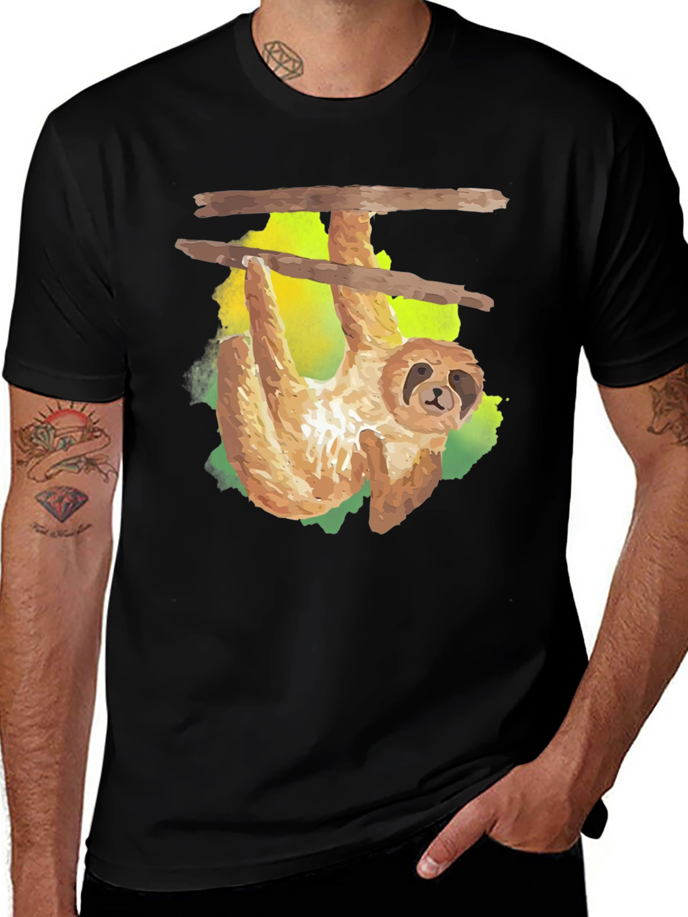 Variant 8 of Sloth Hanging Around T-Shirt - Cool Graphic Tee