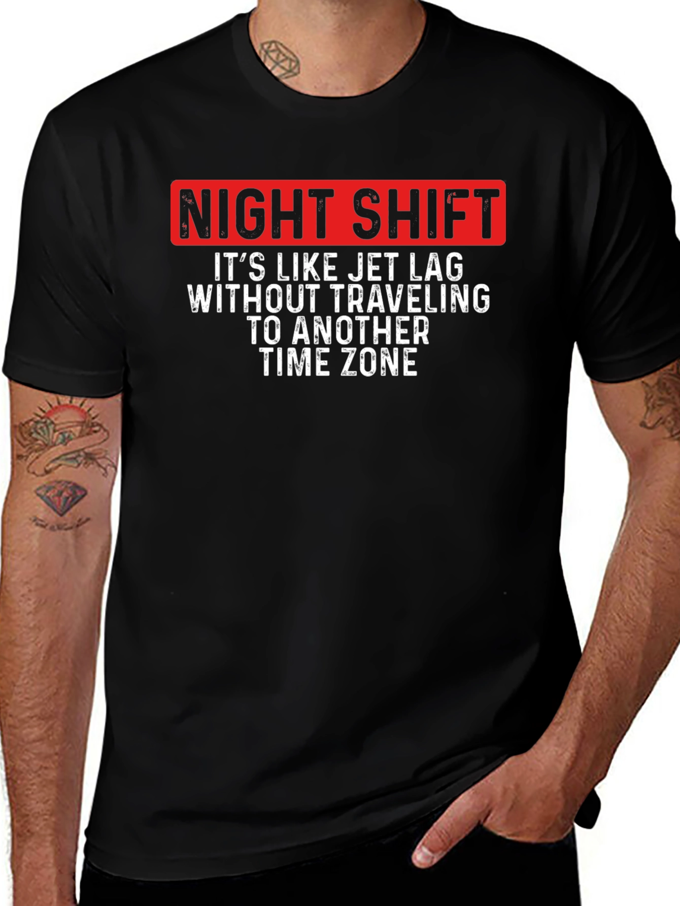 Variant 4 of Night Shift Jet Lag Funny T-Shirt