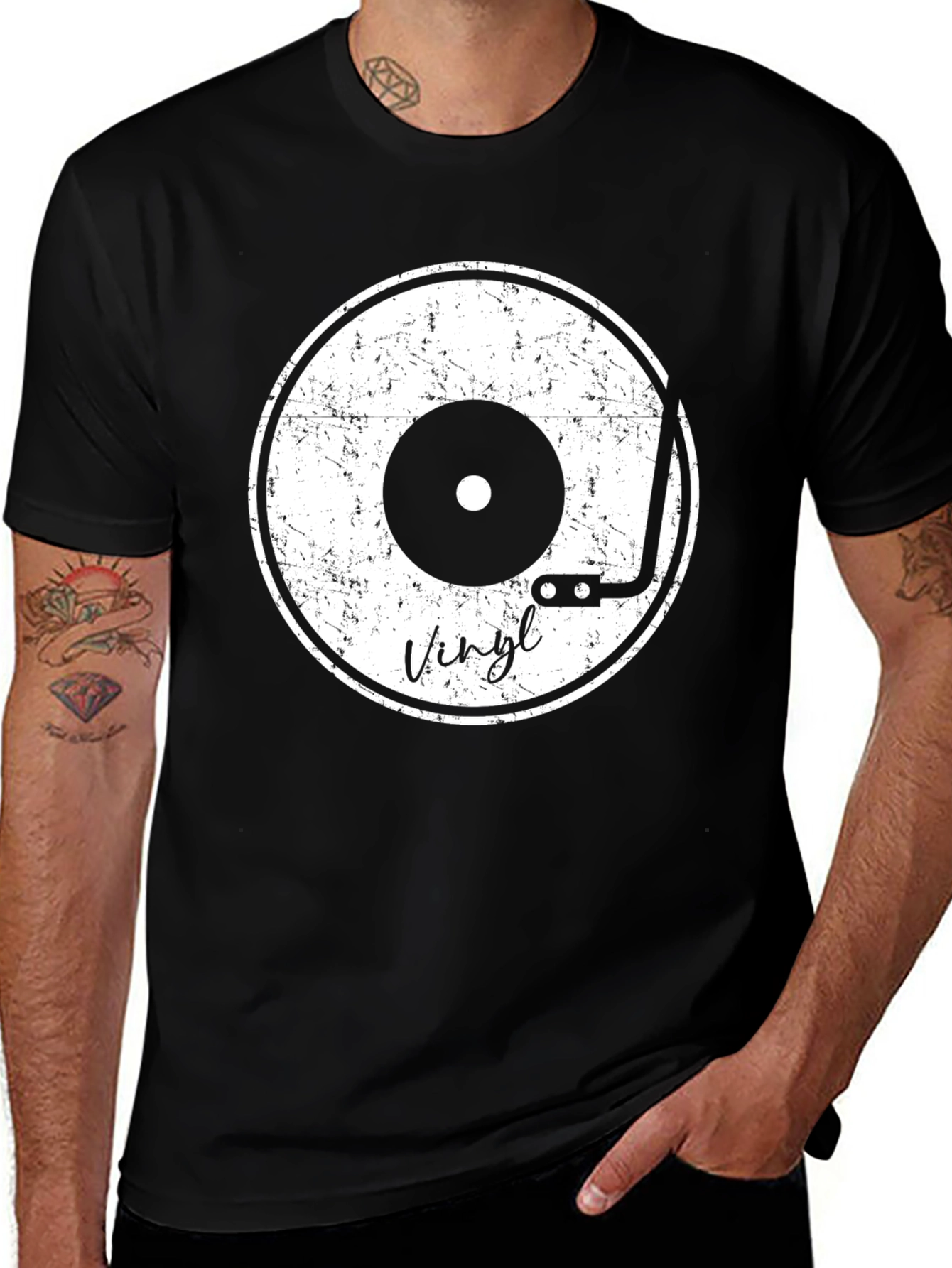 Variant 12 of Retro Vinyl Record Black T-Shirt