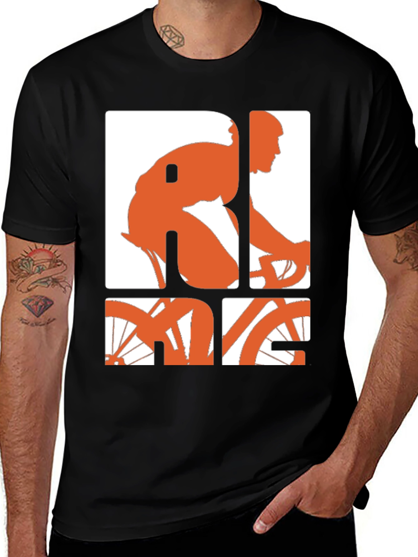 Variant 30 of Ride Graphic Tee - Black Cotton Blend T-Shirt