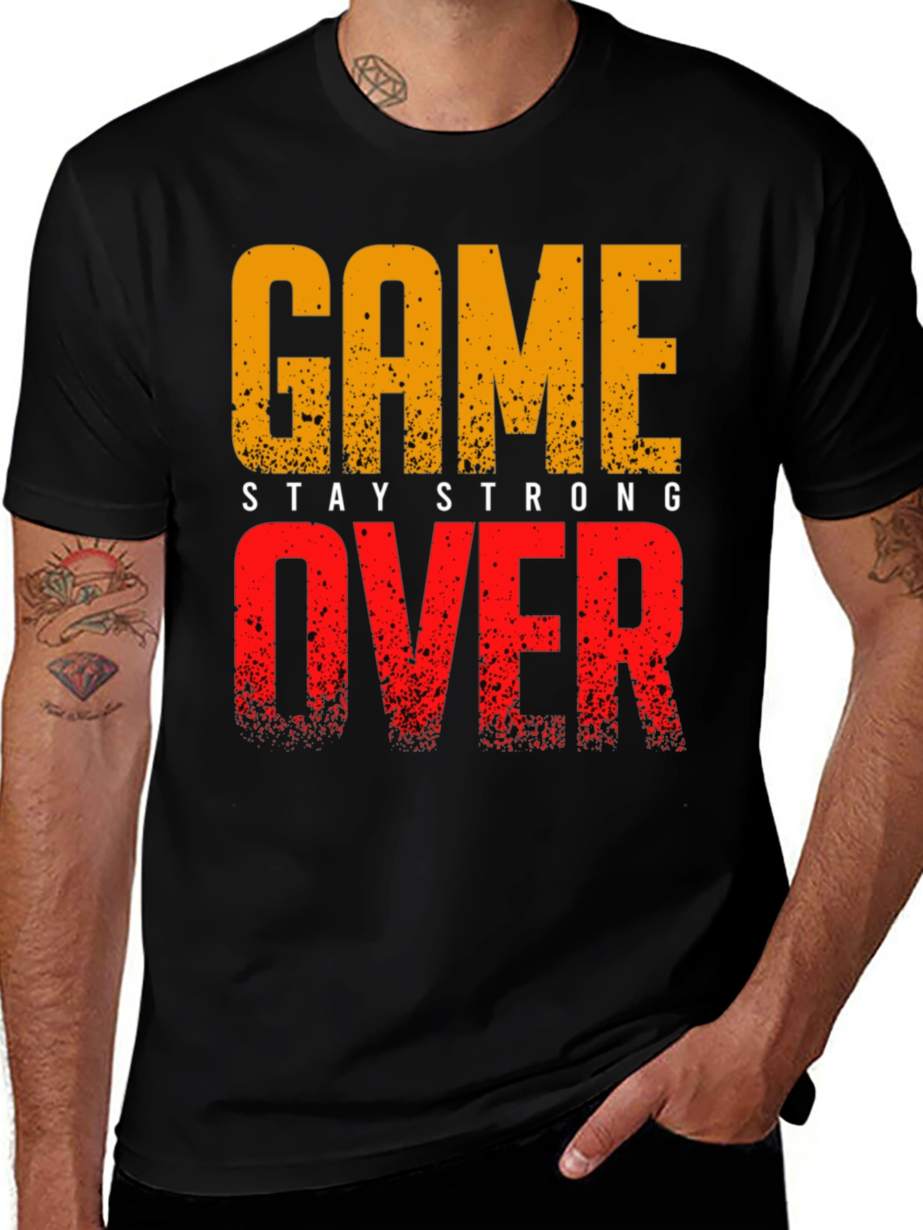 Variant 4 of Game Over Men's Black Graphic Tee
