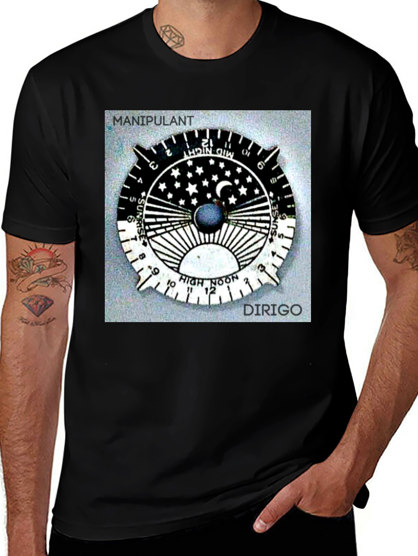 Variant 6 of Manipulant Dirigo T-Shirt - Celestial Compass Design