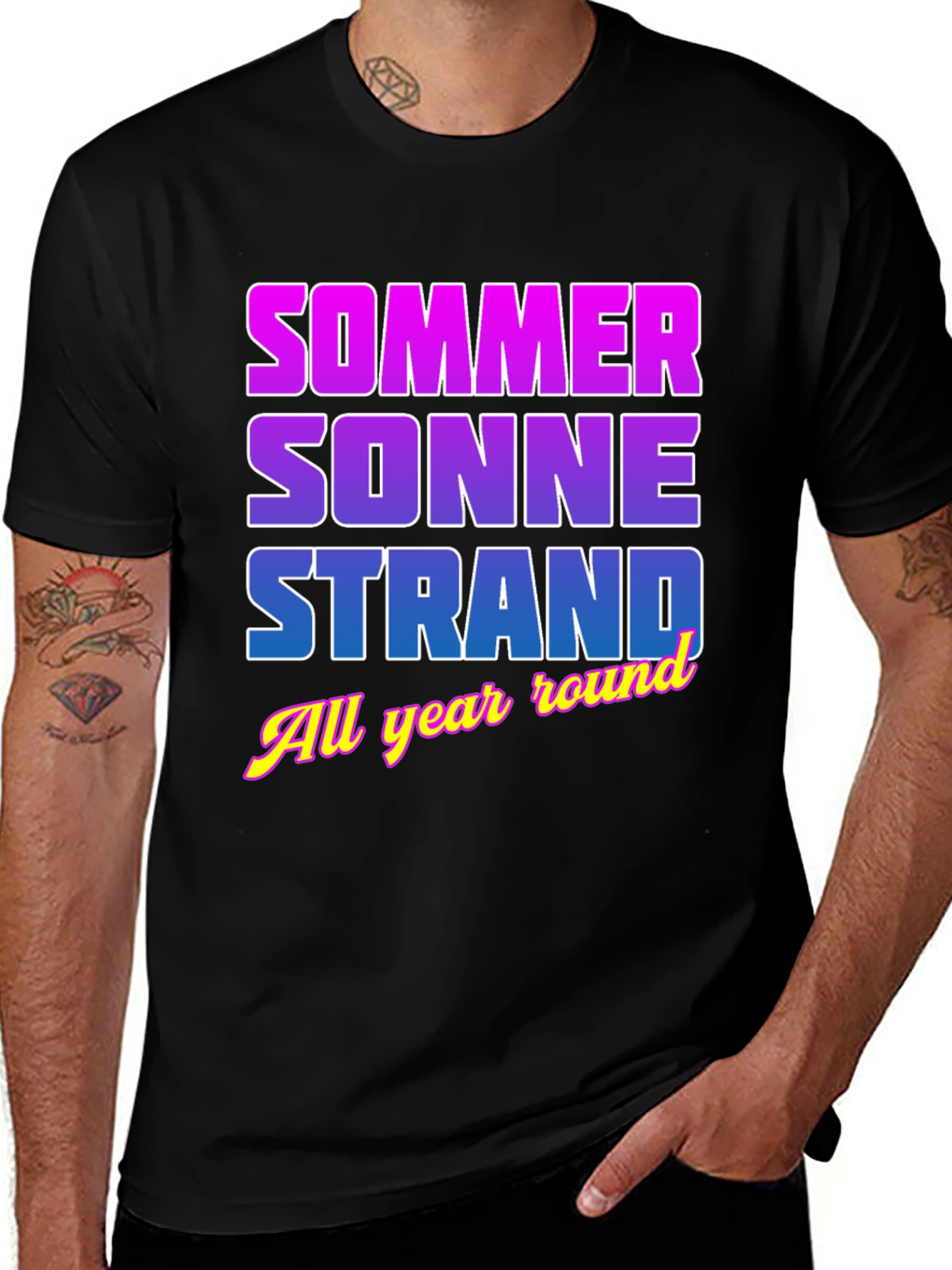 Variant 25 of Sommer Sonne Strand T-Shirt - All Year Round Vacation Vibes