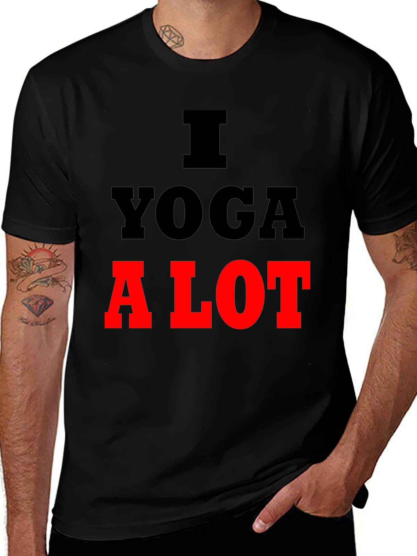 Variant 21 of I Yoga A Lot - Graphic Print T-Shirt - Casual Fitness Tee