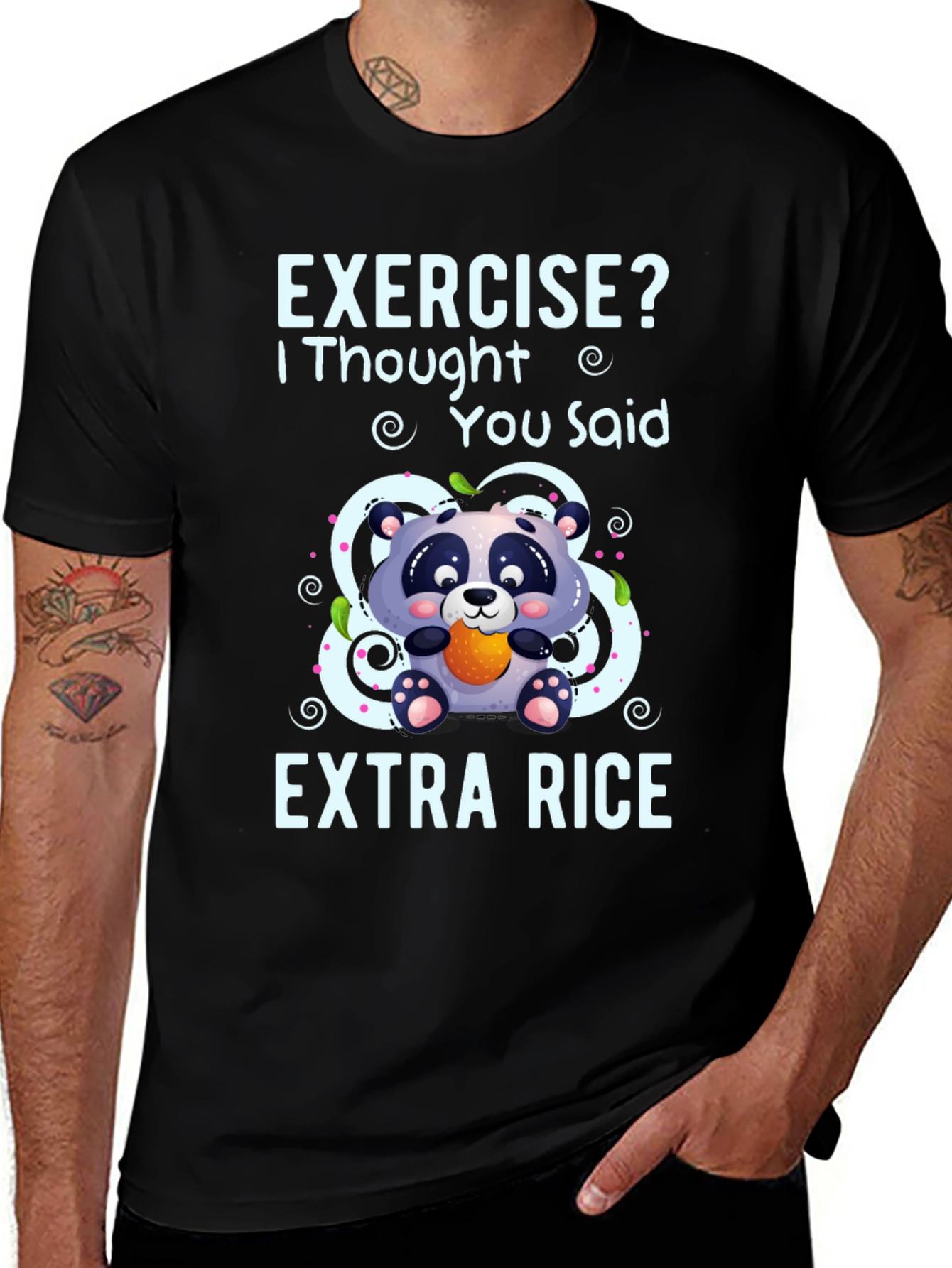 Variant 23 of Exercise? Extra Rice Panda T-Shirt