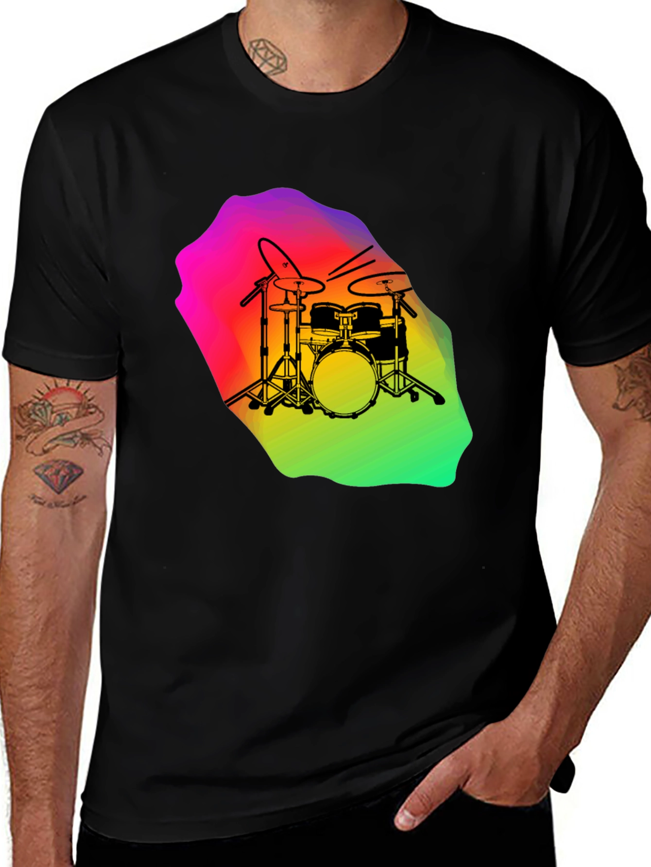 Variant 6 of Drum Set Graphic Tee - Music Lover's T-Shirt