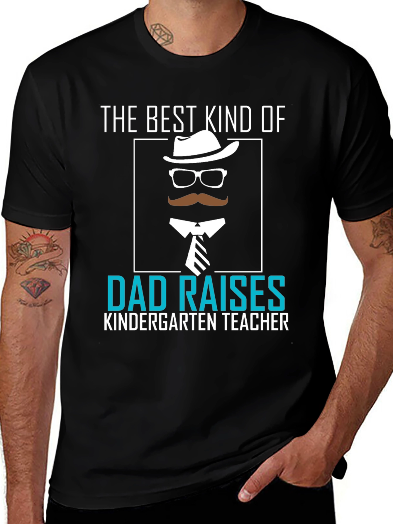 Best Dad Raises Kindergarten Teacher T-Shirt