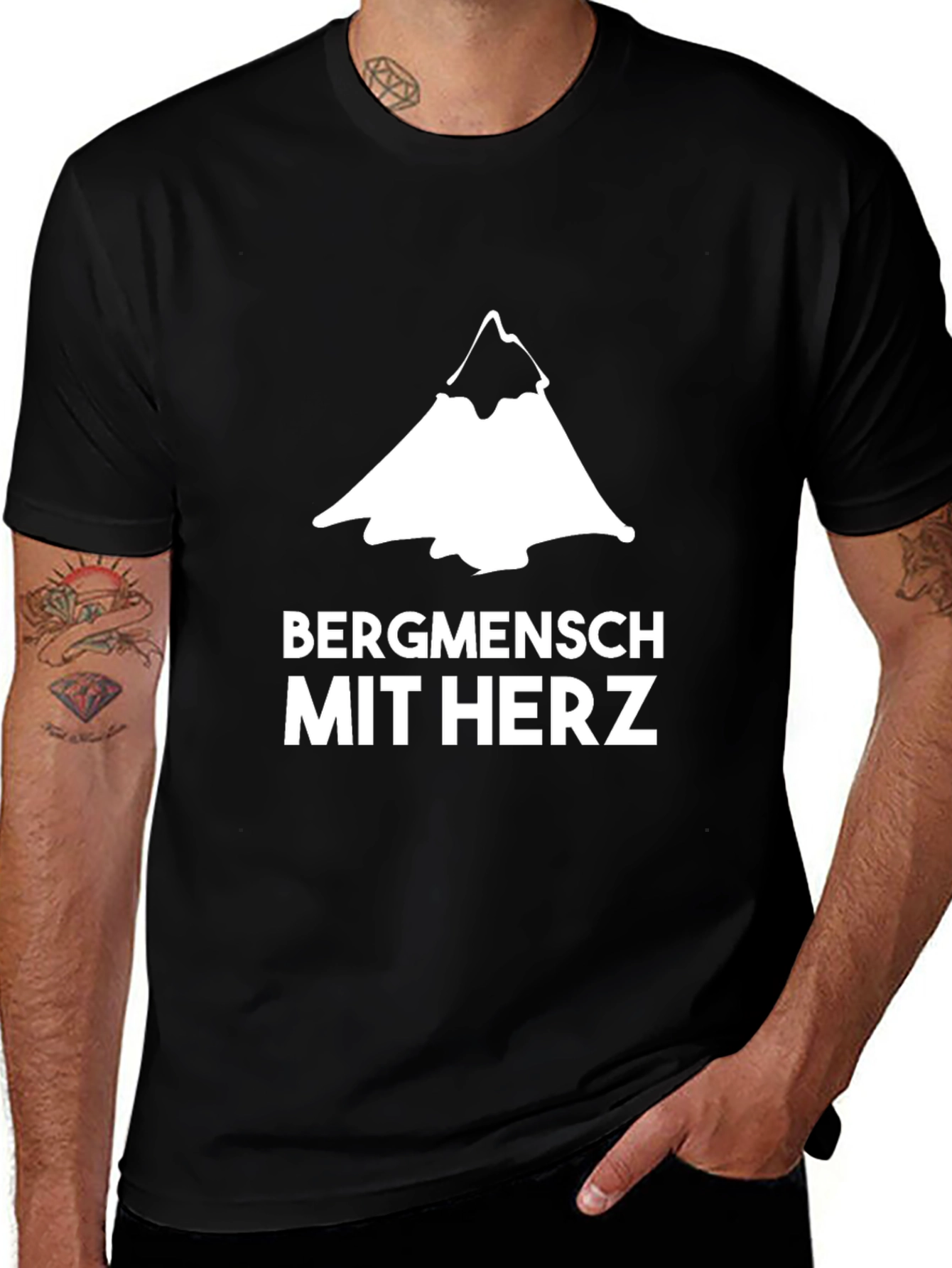 Variant 2 of Bergmensch Mit Herz T-Shirt - Mountain Lover Tee